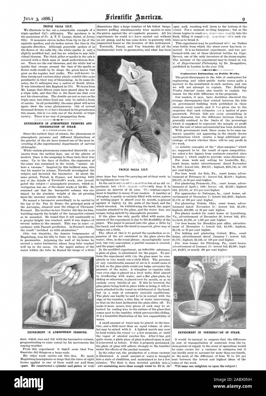I contraenti stimare le opere pubbliche., Scientific American, 1886-07-03 Foto Stock