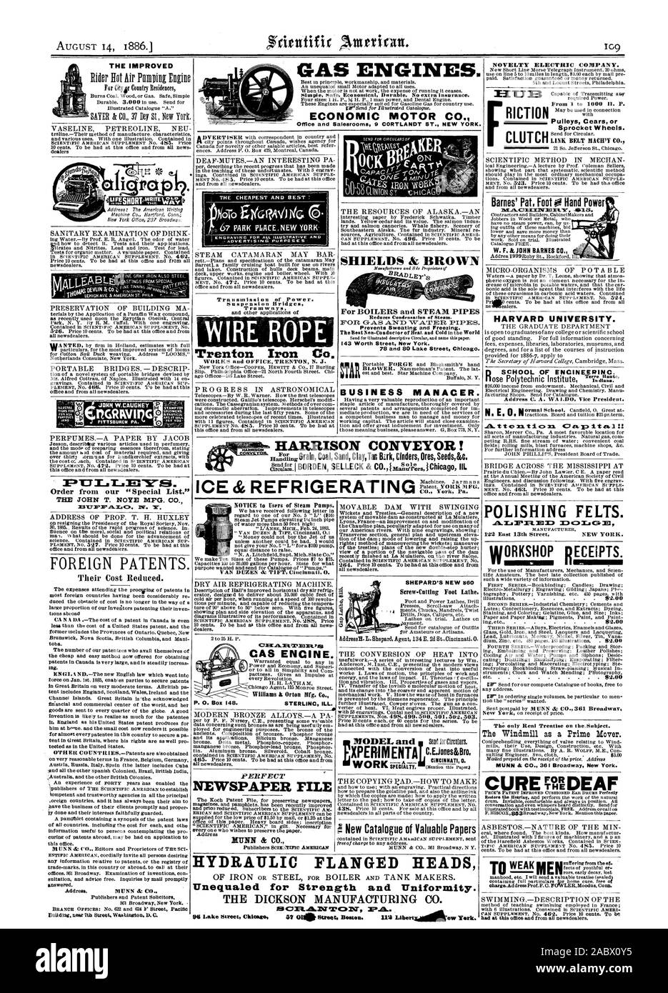 Motore CAS. STERLINC ILL. Giornale perfetto pila indirizzo per caldaie e tubazioni di vapore 143 vale la pena Street a New York. 78 e 80 Lake Street Chicago. BUSINESS MANACER. Nuovo catalogo di documenti importanti novità ELECTRIC COMPANY. Il migliorato &COI GIOVANNI W.CAUGHEY ROSTRA 71015 PER MN TUTTI GLI SCOPI iENO TIMBRO PER CAMPIONI S FRANCO': ARS si pagherà l'ordine dal nostro 'Speciale elenco.'" MVILVFM.1)1.i.C). Y. brevetti stranieri. Indirizzo MUNN diz CO. Protezioni & BROWN Cears pulegge o ruote dentate. Il solo vero trattato sull'argomento. Il mulino a vento come motore primario. Ri c1 sordi presso la Harvard University. Scuola di Foto Stock
