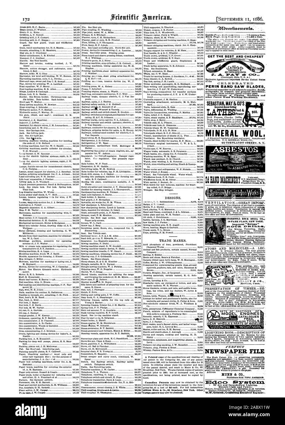 Caldaie di ORS Vapore e potenza cavalli di paranchi elettrici batterie di brillamento inviare per l intero catalogo descrittivo 95 angineers sulla conservazione del legname. Presentato plicatura. Si paga ? Contenute in istituto ScIENT00", Scientific American, 86-09-11 Foto Stock