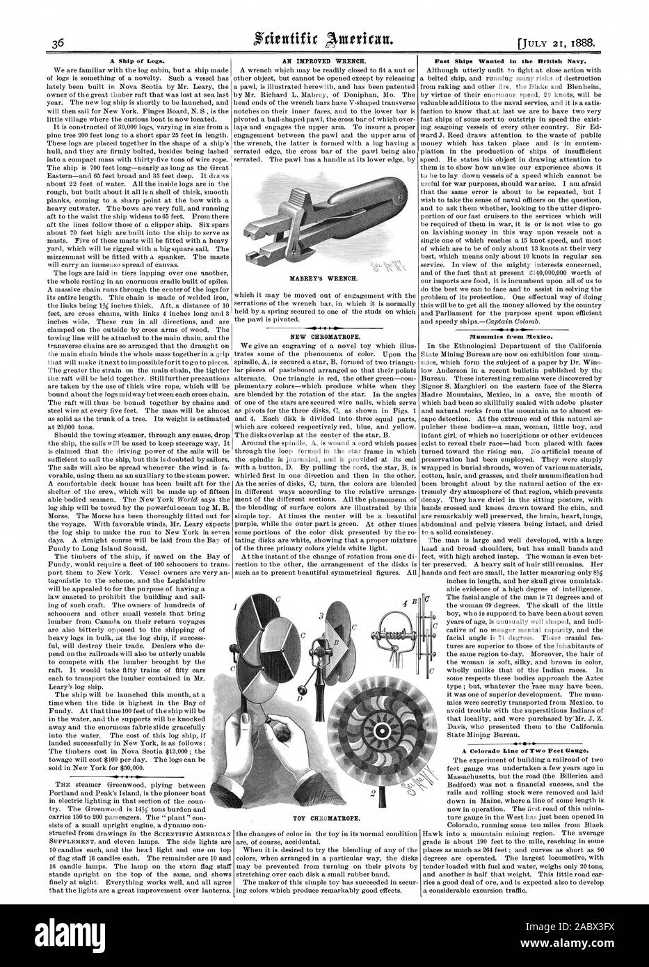 Una nave di registri. Un miglioramento chiave. DIABREY la chiave. Nuovo CHRODIATROPE. Navi veloci ha voluto nella Marina Britannica. 1 140. Mumtnies dal Messico. Una linea di Colorado di due piedi di indicatore. TOY CHRODIATROPE., Scientific American, 1888-07-21 Foto Stock Una nave di registri. Un miglioramento chiave. DIABREY la chiave. Nuovo CHRODIATROPE. Navi veloci ha voluto nella Marina Britannica. 1 140. Mumtnies dal Messico. Una linea di Colorado di due piedi di indicatore. TOY CHRODIATROPE., Scientific American, 1888-07-21 Foto Stock