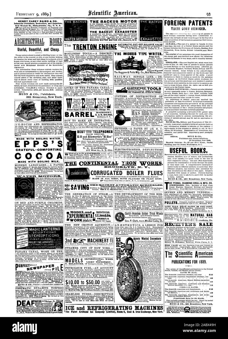 Il motore di BACKUS L'ASPIRATORE BACKUS BACKUS ACQUA MOTOR CO. Newark N.J. HENRY CAREY BAIRD & CO. Editori industriale dei librai e degli importatori SI 0 noce di Philadelphia st. Pa U. S. A. utile bella e a buon mercato. i concessionari. W "cooperazione scientifica americana.' Nella doratura. Mowry o chiunque desideri conservare la carta. Tutti&ese ufficio e da tutti newsdealers. L. MA NASSE SS Madison Street Chicag Ill. 73A-AGie lanterne LOGNT FATTA CON ACQUA BOLLENTE. EPPS'S CRATEFUL-COMFORTINC CACAO Binghamton potenza idraulica (Jo. Realizzato con latte bollente. in testa TWTE MIGLIORE LEP affilatrici per Unexcelled telefoni. T. G. ELLSWORTH Foto Stock