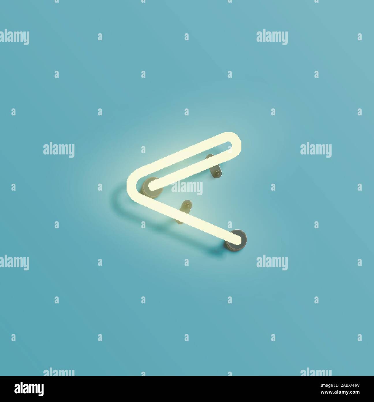Neon realistico carattere da un fontset, vettore Illustrazione Vettoriale