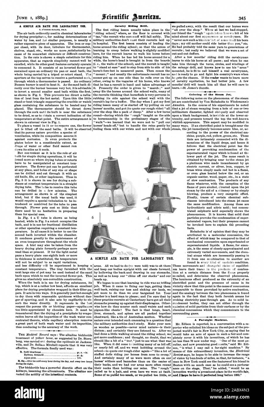 Egli riceve l'occasione. Se il lettore vuole saperne di più di cavalleria equitation aveva meglio aderire. Un paio di mesi di trapanare insegnerà a lui tutto ciò che egli avrà cura di t la colorazione del getto di vapore. . Un Par-otto Macchina. e Iisope a-hanno perfezionato a lungo prima di 1 2., Scientific American, 1889-06-01 Foto Stock