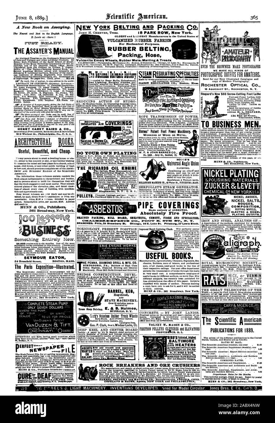 Un nuovo libro di saggiare. Più antiche e più grandi produttori negli Stati Uniti di gomma vulcanizzata e tessuti per scopi meccanici. BELTINC in gomma flessibile di imballaggio ebanite EmerYWheels Tappetini in gomma stuoia & pedate 16-24 Woodward Avenue. La filiale europea Pickhuben 5 Amburgo (Freihafengebiet). Germania. rr.TST 1RM.A.0=rY. Il saggiatore manuale dell'abbreviata di un trattato sul Docimastic Esame dei minerali e forno e altri prodotti artificiali. Da Bruno Kent Professore della Scuola Reale delle miniere ; membro della Royal Commissione tecnica per la In dustries e dell'Imperial Patent Office Berlin Foto Stock