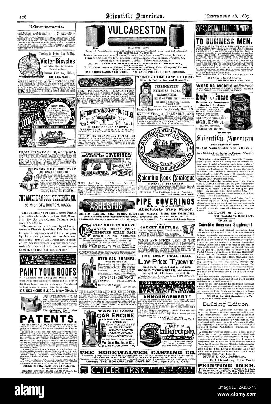 Il Pratico solo per macchina da scrivere Low-Priced First-Class resistente rapido strumento di Business si ricercano agenti C.B.JAMES.913 Il lago st. CHICAGO. Annuncio! OTIS FRATELLI & C 38 secchi fila. New York. Brevetto Bollitori a Camicia OTTO MOTORI A GAS. Oltre '25000 venduti. CHICAG Philadelphia. New York Agenzia VAN DUZE 1NT ENCINE CAS n. caldaia. N 0 di carbone. NO ingegnere. Resistente affidabile il 1300KWALTER CASTING CO. aEac:: caas.lar.za.x.ersox=e. x=e=.3Etanx.trrI px.rr atirowto. Indirizzo LA COLATA BOOKWALTER CO. Springfield, Ohio. Esporre un immensa superficie riscaldata. Stabilito 1846. 52 numeri all'anno. Z.ZT-.71NTINT ds CO. 361 Foto Stock