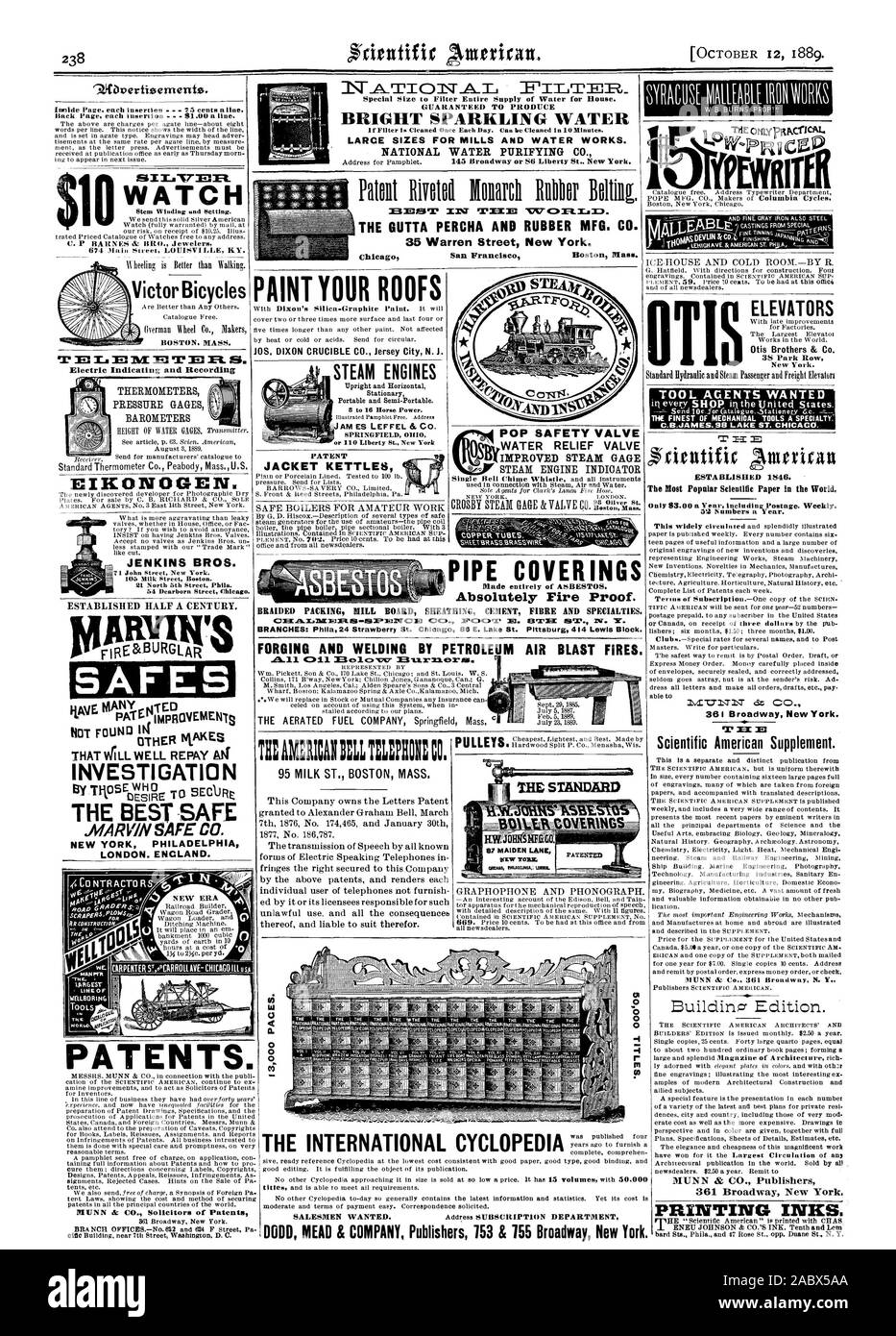 Guarda Victor biciclette elettriche e indica la registrazione di dipingere il vostro tetti Jos. DIXON CROGIOLO CO. Jersey City N. J. EIKCONOGEN. JENKINS BROS. Stabilito un mezzo secolo. AR CASSAFORTE FLAVE NON TROVATO IN ALTRI NIMES che sarà ben ripagare Arsiè inchiesta .MARVIN SAFE CO. NEW YORK PHILADELPHIA Londra. In Inghilterra. Motori a vapore JAM ES Leffel & CO. Brevetto Bollitori a Camicia 33MISAT x riaCM LA GUTTA PERCA E GOMMA MFG. CO. 35 Warren Street a New York. Chicag San Francesco Boston Massachusetts Rivestimenti tubazione assolutamente a prova di fuoco. Rami: Phila24 Fragola San Chicag 86 E. Lago San Pittsburg 414 Blocco di Lewis Foto Stock