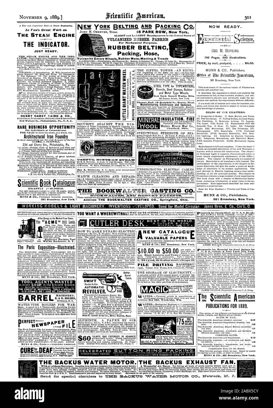 Il motore di vapore appena pronto. HENRY CAREY BAIRD & CO. 810 Noce San Philadelphia Pa. U. S. A. rara opportunità di business per privati o aziende. Ha pubblicato di recente. 361 Broadway New York. e che è destinato a formare una parte dell'esposizione francese New York stencil lavora Mfrs. Elettricista di fabbricazione e ottico "minerale isolamento in lana di vetro FIRE Cleveland Ohio. Prezzo da parte di mail postpagato . . . . $4.00. Teste dei capitoli. MUNN St CO. Gli editori 361 Broadway New York. Architectural Fonderia di ferro la colata BOOKIRTAIRTER CO. Mt Ca signor1.4033381RLT 1.A.T.381SIRT3" è ora pronto. xperimeptal ciepce 740 Foto Stock