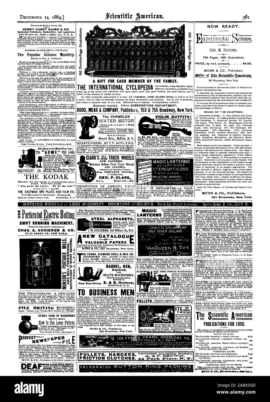 Un regalo per ogni membro della famiglia. Note su EXPLOBIVESA VALU 150 Double.Pagina illustrazioni. La dell'Enciclopedia internazionale - . aljEENacu lanterne magiche HENRY CAREY BAIRD & CO. Editori industriale dei librai e gli importatori la scienza popolare mensile. Dopo essere stato sul mercato quattro anni dimensioni uno Tw tre opere e Rochester N. Y. Acme sicurezza Aetotestle KODAK 'Eastman Dry Plate E FILM A. Ora pronto. 740 pagine. 680 illustrazioni. Prezzo da parte di mail postpagato . . . . $4.00. Teste dei capitoli. 361 Broadway New York. Violino abiti! Membri per 1 a 3 giorni di prova prima baying. Violino Foto Stock