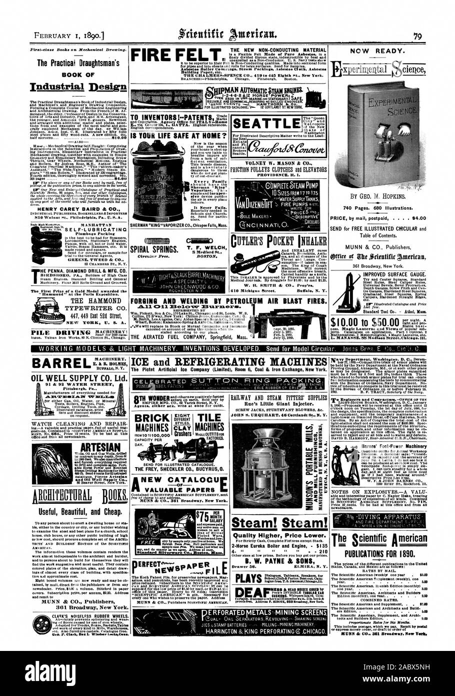 Ora pronto. Il primo premio di n oro medaglia ' Hammond ' all'Esposizione di Parigi. La macchina da scrivere HAMMOND Co. Il commercio è al sicuro la tua vita a casa? Cominimati molle a spirale. Circolare libero. Una specialità VOLNEY W. MASON & CO. La provvidenza. Esso. Completare 5 POMPA DEL TEAM CUTLER POCKET INALATORE W. H. SMITH & CO. Prop sei 410 Michigan Street Buffal N. Y. 740 pagine. 680 illustrazioni. Superficie migliorata calibro. L. MANASSE. SS Madison Street Chicago. ill. First-class libri su disegno meccanico. Il Pratico relatore per il libro di -A 1.80 editori industriali librerie &importatori registrati. Sett. 24 Foto Stock