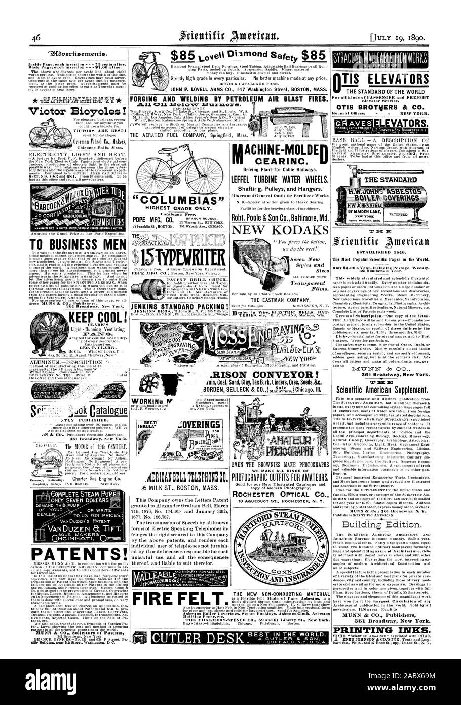 JOHN P. LOVELL BRACCI CO. 147 Washington Street BOSTON MASS. La forgiatura e saldatura mediante aria di petrolio BLAST INCENDI. Uno STAII SEGA SATE FARÀ Al este .dat JENKINS IMBALLAGGIO STANDARD! Latte ST. BOSTON MASS. Macchina-MOLDE Impianto di guida per cavi di ferrovie. Turbina di Leffel ruote di acqua. Pulegge Shaftirg e appendiabiti. Nuovo KODAKS SY MAIDEN LANE stabilito 1546. L'Host popolari carta scientifici nel mondo. 52 numeri all'anno. in grado t MVNN 464 CO. 361 Broadway New York. 'I' IIM MUNN 417. Co. 361 Broadway N. Y Edificio Edition. MUNN un CO. Gli editori 361 Broadway New York. Gli inchiostri di stampa. Victor biciclette vincitori Foto Stock