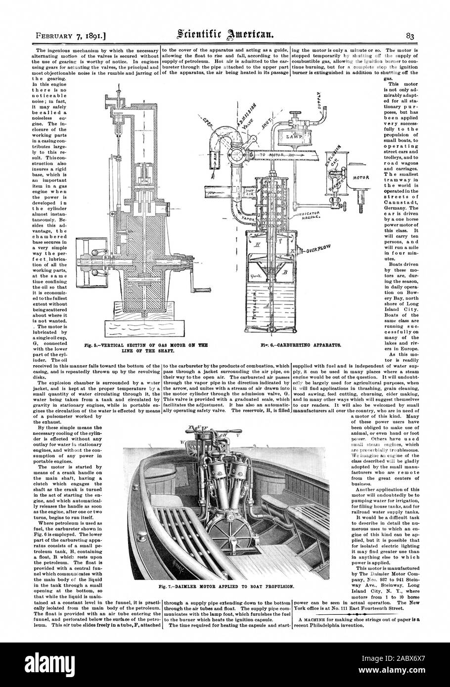 Attraverso un condotto di alimentazione che si estende verso il basso attraverso i tubi di aria e la flottazione. La tubazione di alimentazione com municates con la lampada font che fornisce il combustibile al bruciatore che riscalda la capsula di innesco. Il tempo richiesto per il riscaldamento delle capsule e start- ing il motore è solo un minuto o così. Il motore è arrestato temporaneamente chiudendo l'alimentazione del bruciatore è estinta in aggiunta di intercettazione del gas. Questo motore non è solo mirably ad adattare ed per tutti sta presenti molte caratteristiche rivoluzionarie p u r pone ma è stato applicato molto successo pieno per la propulsione di imbarcazioni di piccole dimensioni per il funzionamento street cars e Foto Stock