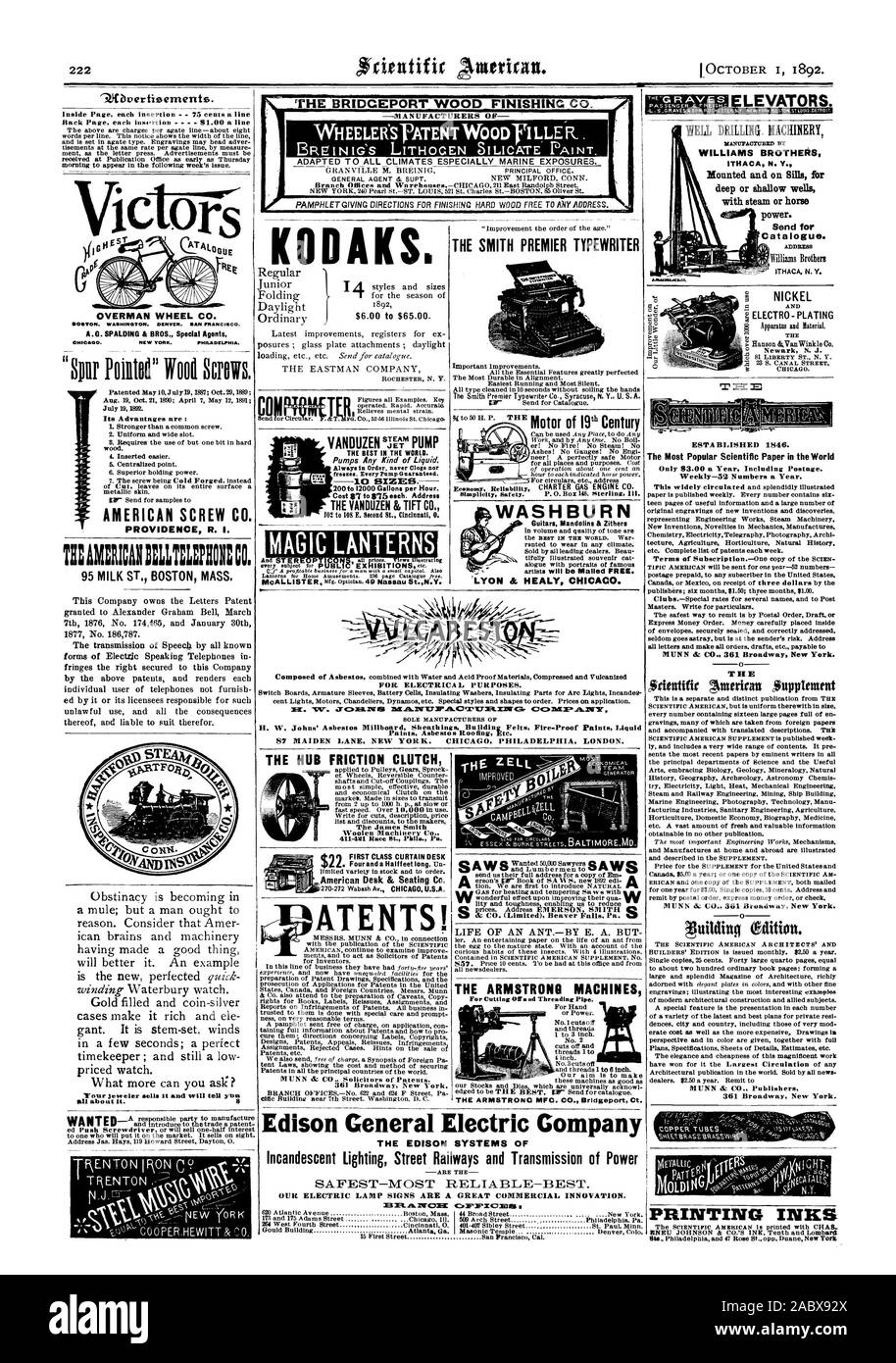 La perforazione di un pozzo. Macchinari StANUFACTUBED DALLA WILLIAMS BROTHERS ITHACA N. Y. con vapore o con potenza. Catalogo. Indirizzo ITHACA N. Y. sadwarassmacr I NICHEL E elettro placcatura - § Attrezzatura e materiale. La Hanson BrVanWinkle Co. CHICAGO. Stabilito 1846. Il più popolare documento scientifico nel mondo Weekly-52 i numeri di un anno. La BRIDGEPORT FINITURA IN LEGNO CO. Il mozzo la SMITH PREMIER Nastri inchiostratori per macchine da scrivere "LYON & HEALY CHICAGO. Per fini elettrici. Bolo fabbricanti di Edison General Electric Company la Edison di sistemi di illuminazione a incandescenza Street ferrovie e la trasmissione di potenza - più sicuro Foto Stock