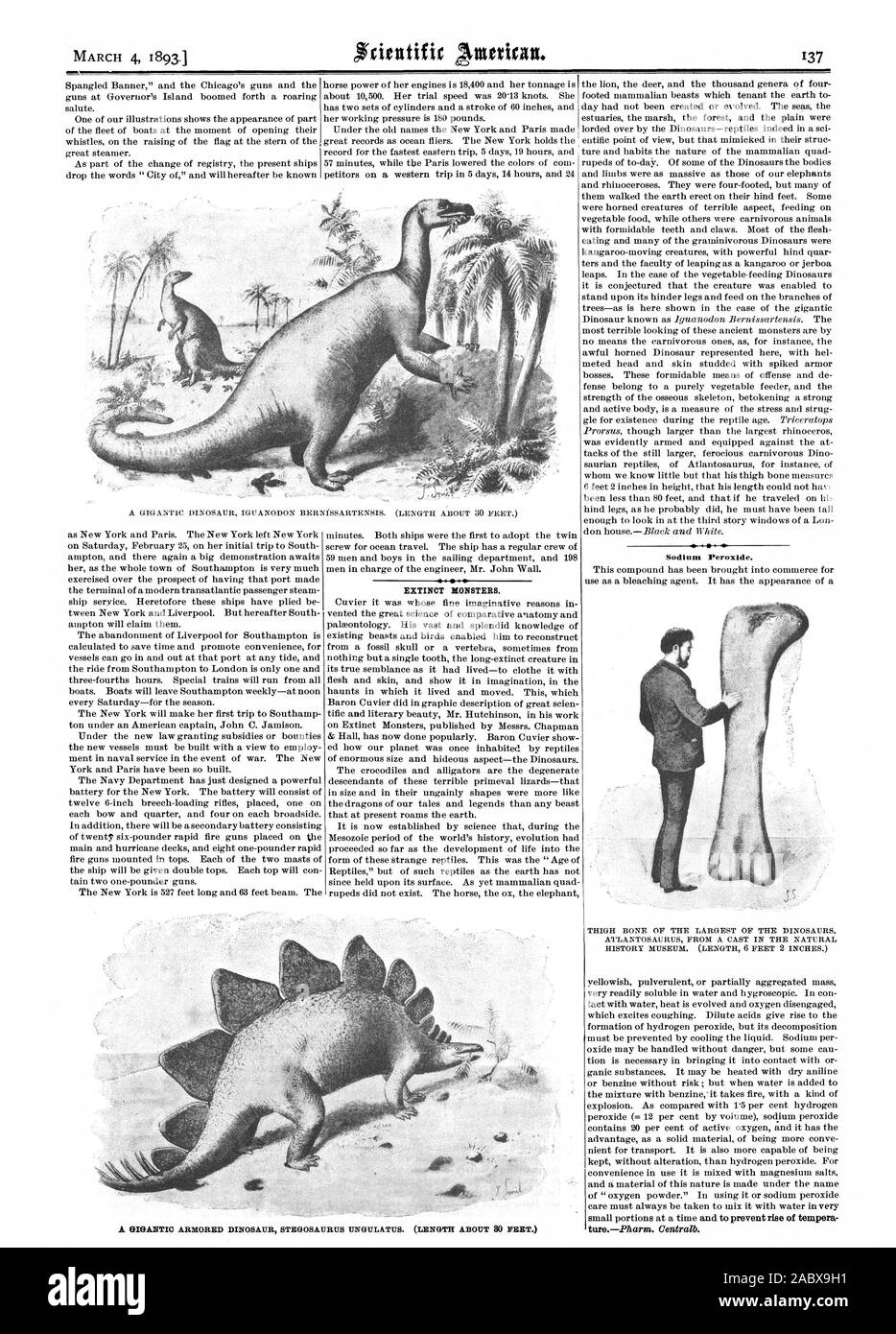 Estinti i mostri., Scientific American, 1893-03-04 Foto Stock