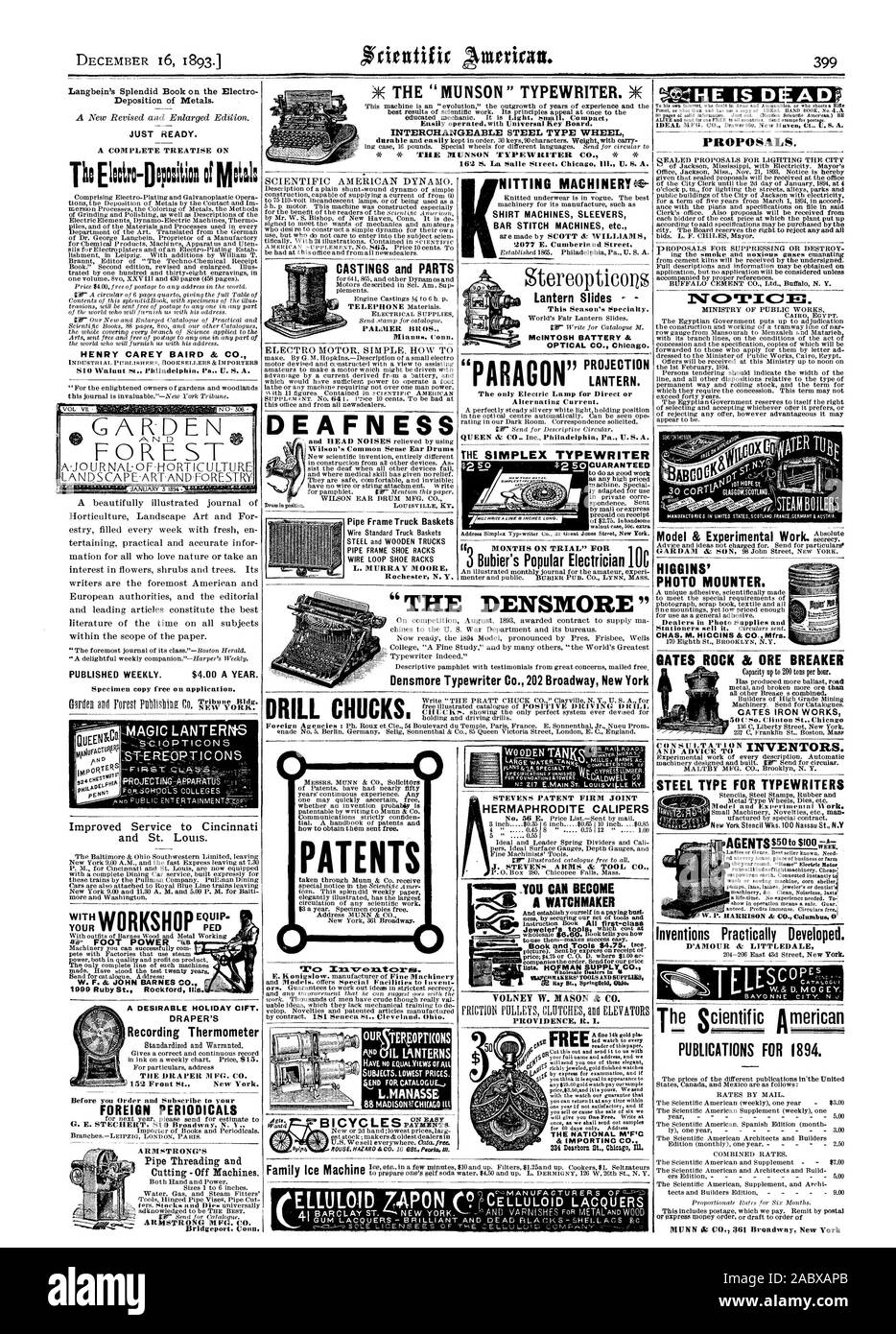 Il 'MUNSON' Nastri inchiostratori per macchine da scrivere. NE deposizione di metalli. Appena pronto. Un trattato completo su Tho El:dm-No:Non di mulini HENRY CAREY BAIRD & CO. 10 Noce San Philadelphia Pa. U. S. A. pubblicato settimanalmente. $4,00 all'anno. PTICONS =WORKSHOPEgr W. F. & JOHN BARNES CO. 1999 Ruby San Rockford II:s. Prima di ordinare e abbonarsi ai vostri periodici esteri cl. E. STECHERT S10 Broadway N. 1. Un desiderabile CIFT VACANZE. Il tappeto del termometro di registrazione IL TAPPETO MFG. CO. ARMSTRONG ARMSTRONG MFG. CO. Bridgeport pa. La sordità brevetti presi attraverso Munn & Co. per ricevere il nostro TEITOPTICONS SOGGETTI. I prezzi più bassi. L. Foto Stock