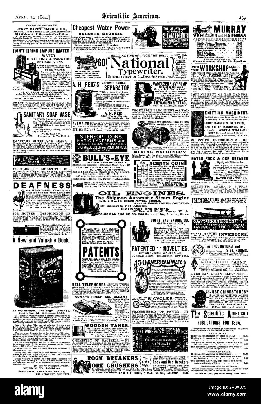 HENRY CAREY BAIRD & CO. !Più conveniente di acqua di alimentazione nastri inchiostratori per macchine da scrivere. Sanitari vaso SOAP Rochester N. Y. U. S. A. Questa splendida opera contiene una accurata compilazione di Scientific American OFFICE Augusta in Georgia 60 separatore con crema di Overflow. A. H. REID Philadelphia PA. Come ottenere la loro libera piegata. Brevetti sempre fresca e pulita! Torelon chimica intrecciato di batteri. - Mediante la miscelazione di macchinari. CI ACENTS:= soldover 1700 in una città. Un campione gratuito di fornello a arredate. Forfullparticularsad SINTZ MOTORE A GAS CO. GRAND RAPIDS topi tio nary marina e di gas e di benzina En specialmente brevettato ' novità. Dr Foto Stock
