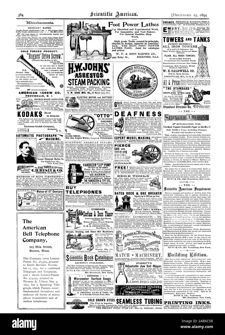 Piede torni a potenza ?:Opertisemento. Prezzi ordinari. Forzato A FREDDO PRODOTTO. È vite americana CO. KODAKS $6.00 a $loo.00. Eastman Kodak Company JOH mamme vapore Surfacc imballaggio ma %né il pannello e ruspe RotaryBed acqua Rams Ruote di acqua Marlbor N. II. La voce di scandole e doga Mill macchinari scientifici catalogo libro recentemente pubblicato. Il Wilson's (' lllllll atm senso orecchio cancelli di tamburi Rock & martello di minerale di ferro cancelli opere 4410 lui match macchine it. STARRETT regolabile della ganascia Cut-Nipper. T egli solo 53.00 all'anno comprese le spese di spedizione. Settimanalmente-52 i numeri di un anno. La MUNN ISL7 CO. Gli editori inchiostri di stampa. Acquista Foto Stock