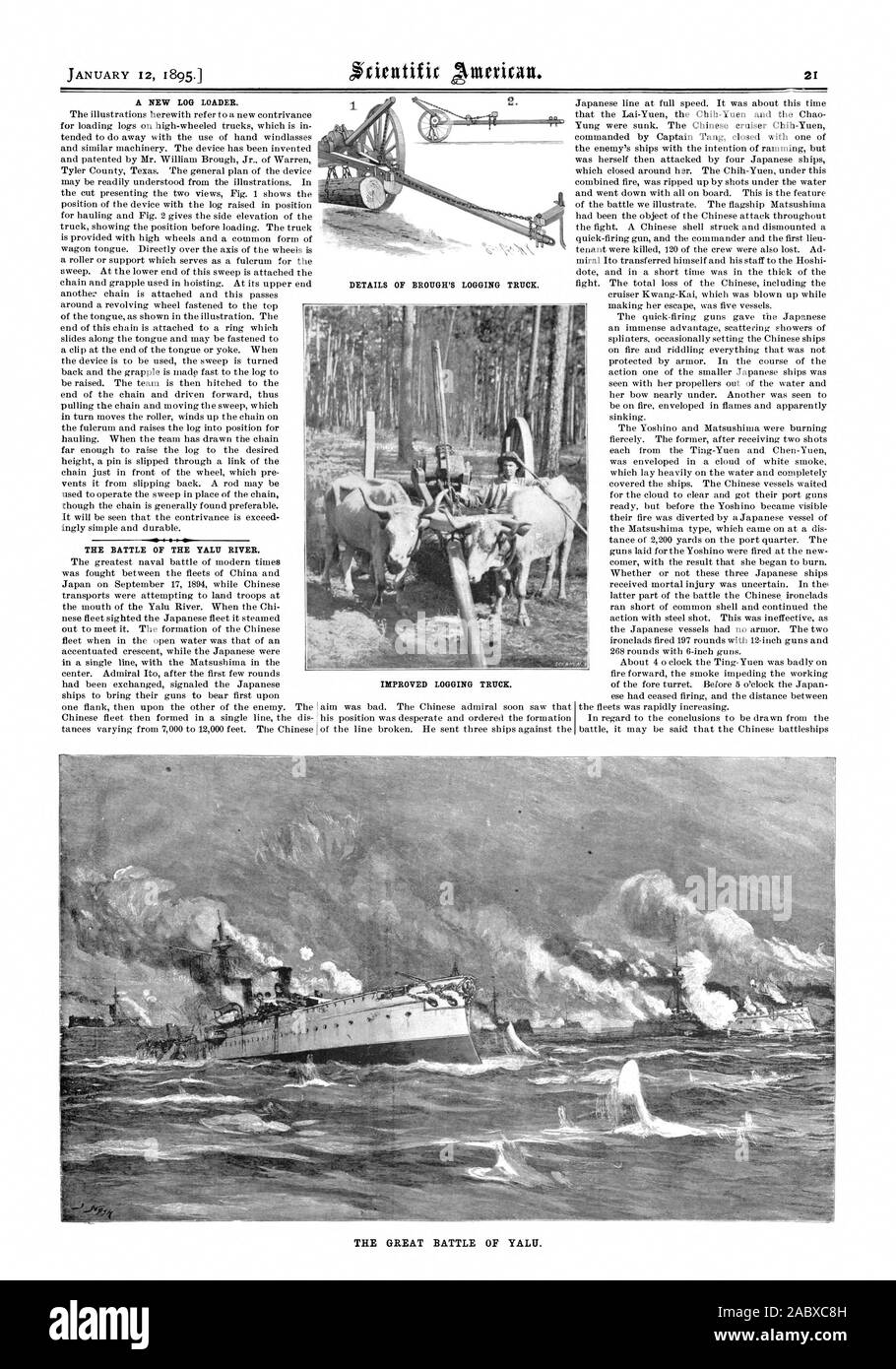 Un registro nuovo caricatore. La battaglia del fiume YALU. Accesso migliorato carrello. La grande battaglia di YALU., Scientific American, 1895-01-12 Foto Stock