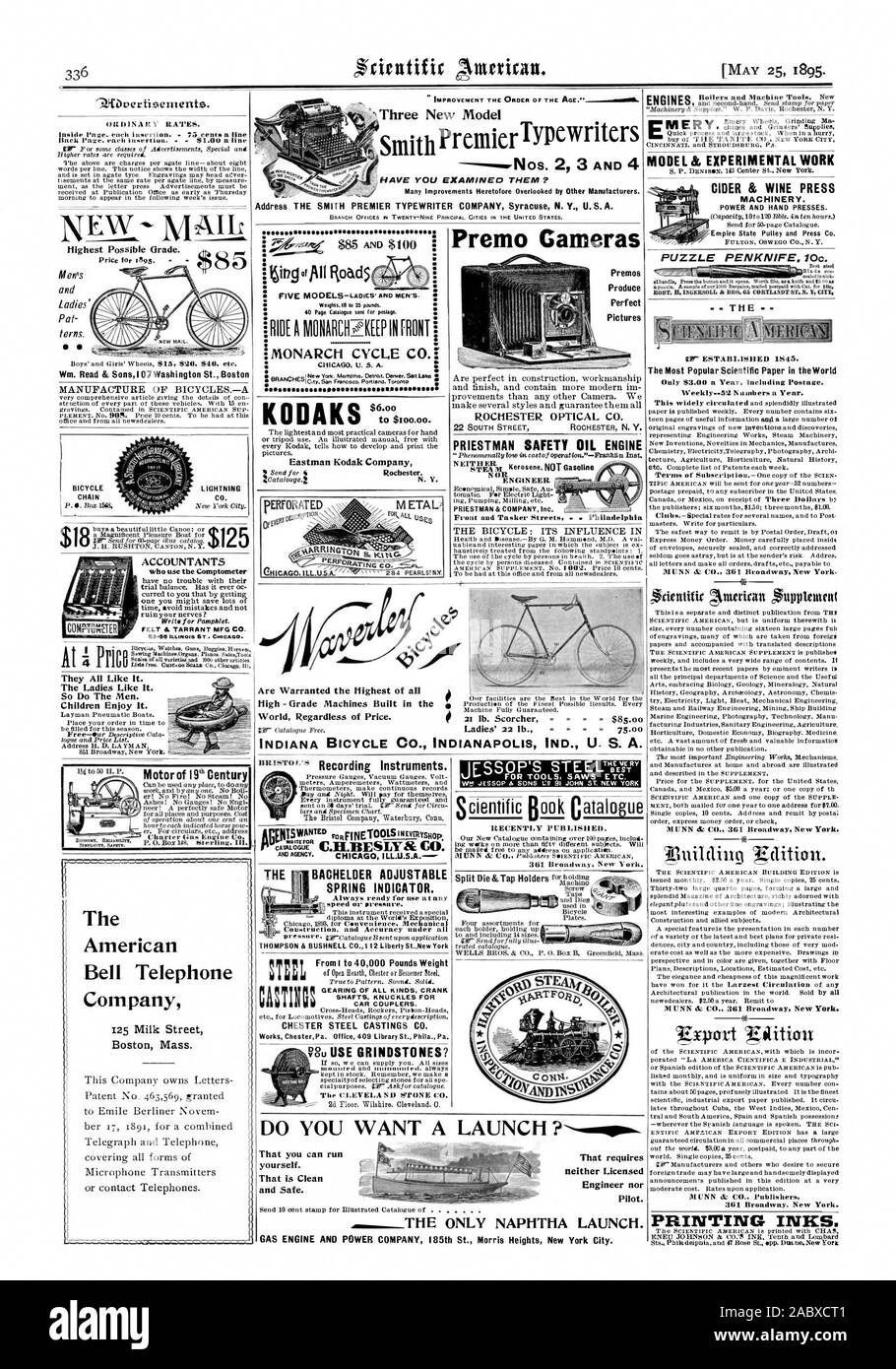 Tre nuovi modelli di Smith Premier macchine da scrivere avete esaminato loro? Indirizzo LA SMITH PREMIER TYPEWRITER COMPANY Siracusa N. Y. U.S.A. nertisements. Ragionieri scrivere per opuscolo. Feltro & TARRANT MFG Co. 62-56 ILLINOIS ST. CHICAGO. Sono tutte simili. Il Signore come esso. Così non gli uomini. I bambini godono di esso. La American Bell Telephone Company !RIK UN MONARCHZKEEP DAVANTI $6.00 a $loo.00. Alto = grado macchine costruite in tutto il mondo indipendentemente dal prezzo. Il BACHELDER molla regolabile indicatore. Sempre pronto per l'uso a qualsiasi velocità o pressione. La costruzione e la precisione in tutti THOMPSON & BUSHNELL CO.2 Foto Stock