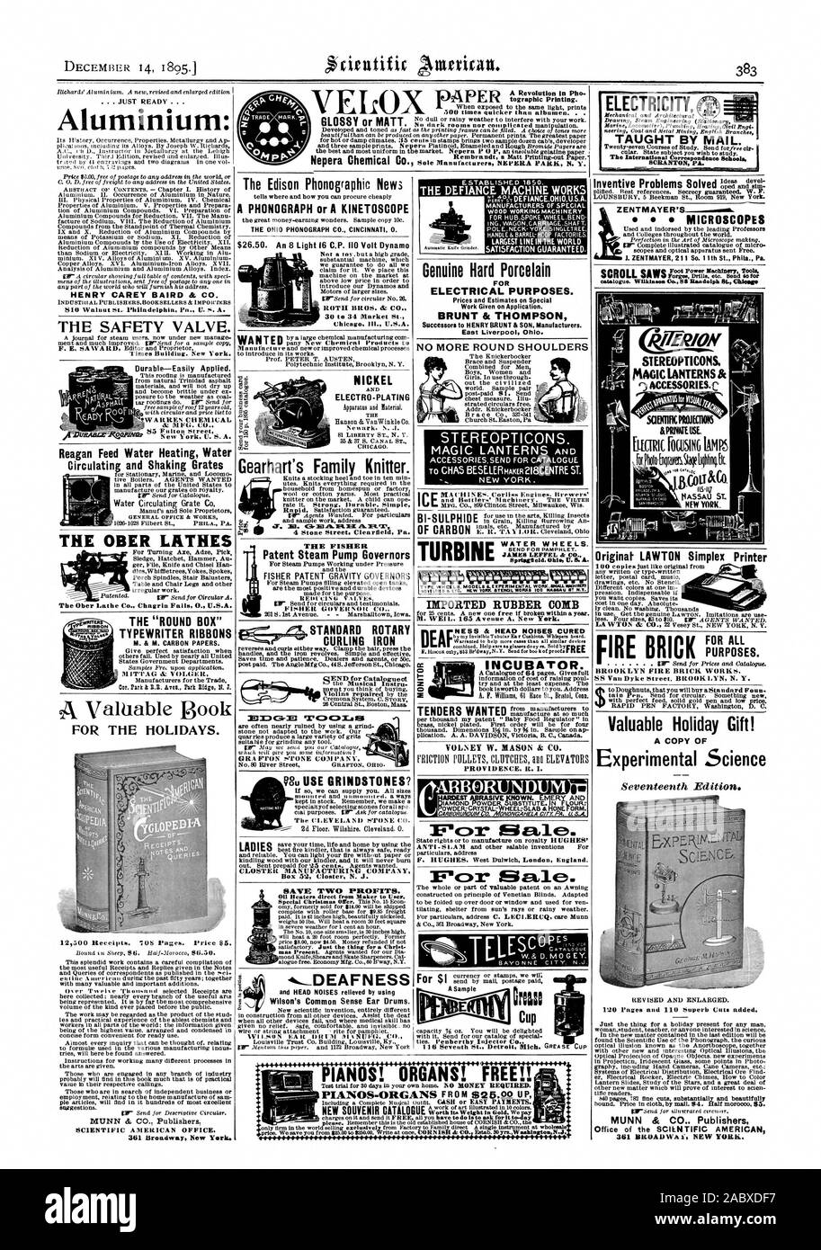 Microscopi IRE MATTONE PER TUTTI GLI SCOPI. Prezioso dono vacanze! Una copia della scienza sperimentale Ufficio dell'SOILNTIFIC AMERICAN 361 BROADWA IV NEW YORK. I torni OBER Nichel elettro- Gearhart placcatura la famiglia Knitter. Un fonografo o un KINETOSCOPE LA OHIO FONOGRAFO CO. CINCINNATI 0. Un 8 luce 16 CY. 0 Volt Dynam ROTH BROS. & CO. La linea più grande nel mondo soddisfazione garantita. ce z incubatore di ghiaccio di acqua a turbina ruote. Importate il pettine in gomma 1 ruote di tipo a. I modelli sperimentali di &WORX.IIMALLISMHINERI NOVITÀ ETC. Nuovo 00101 STENCIL NONNI 100 NASSAU ST N.Y. Offerte di fnr voleva:auf: Foto Stock