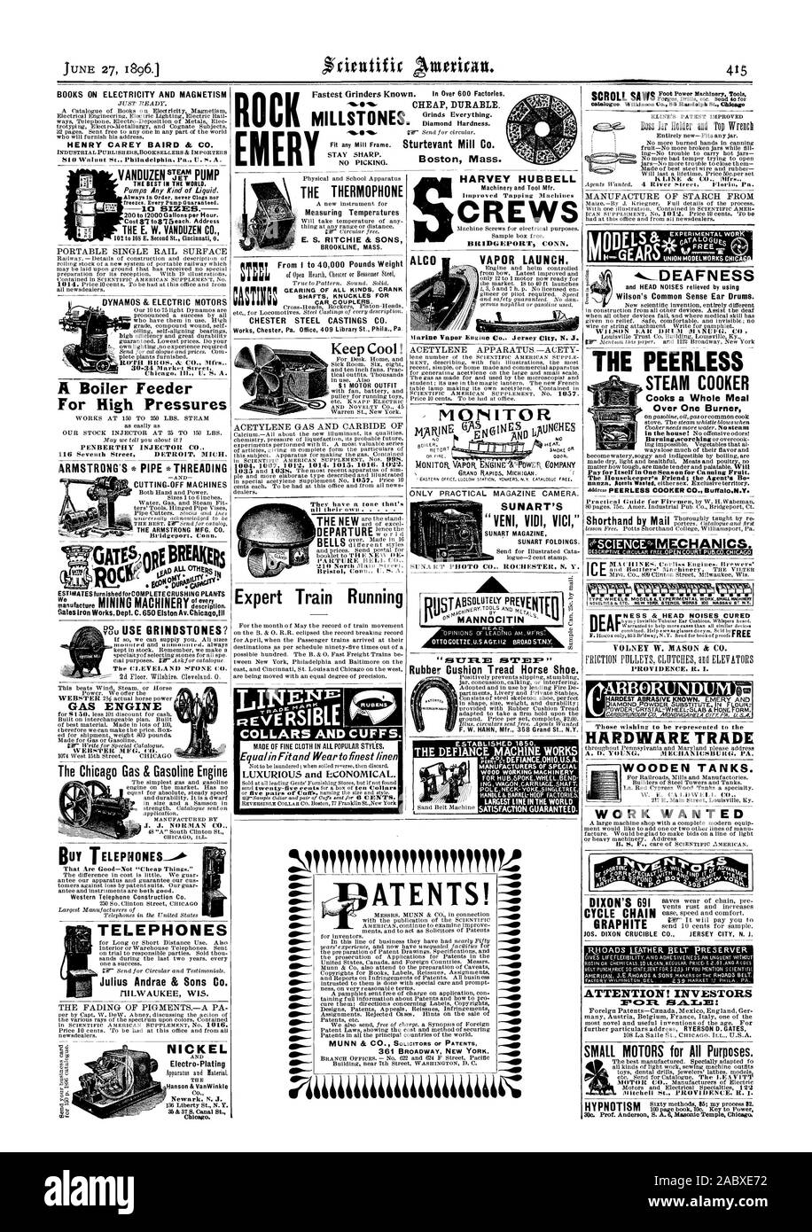 L'incomparabile cuoci a vapore cuoce a tutto pasto su un bruciatore Nam scopo ruote di tipo a. Modelli &lavoro sperimentale.SMAILMACHISERY VOLNEY W. MASON & CO. Le pulegge di frizione. Frizioni ascensori aiuto provvidenza R. I. COMMERCIO HARDWARE SERBATOI DI LEGNO. Cerco Lavoro CO. JERSEY CITY N. J. ulteriori indicazioni di indirizzo RYERSON D. GATES     la sordità e la testa disturbi alleviati mediante Wilson il senso comune orecchio tamburi. Nichel ARBORUNDUNI Eleotro-Plating Hanson & VanWinkle Boss titolare Jar tutti troppo Wreilci DEA Catena del ciclo operativo di grafite. DIXON crogiolo ipnosi, Scientific American, 1896-06-27 Foto Stock