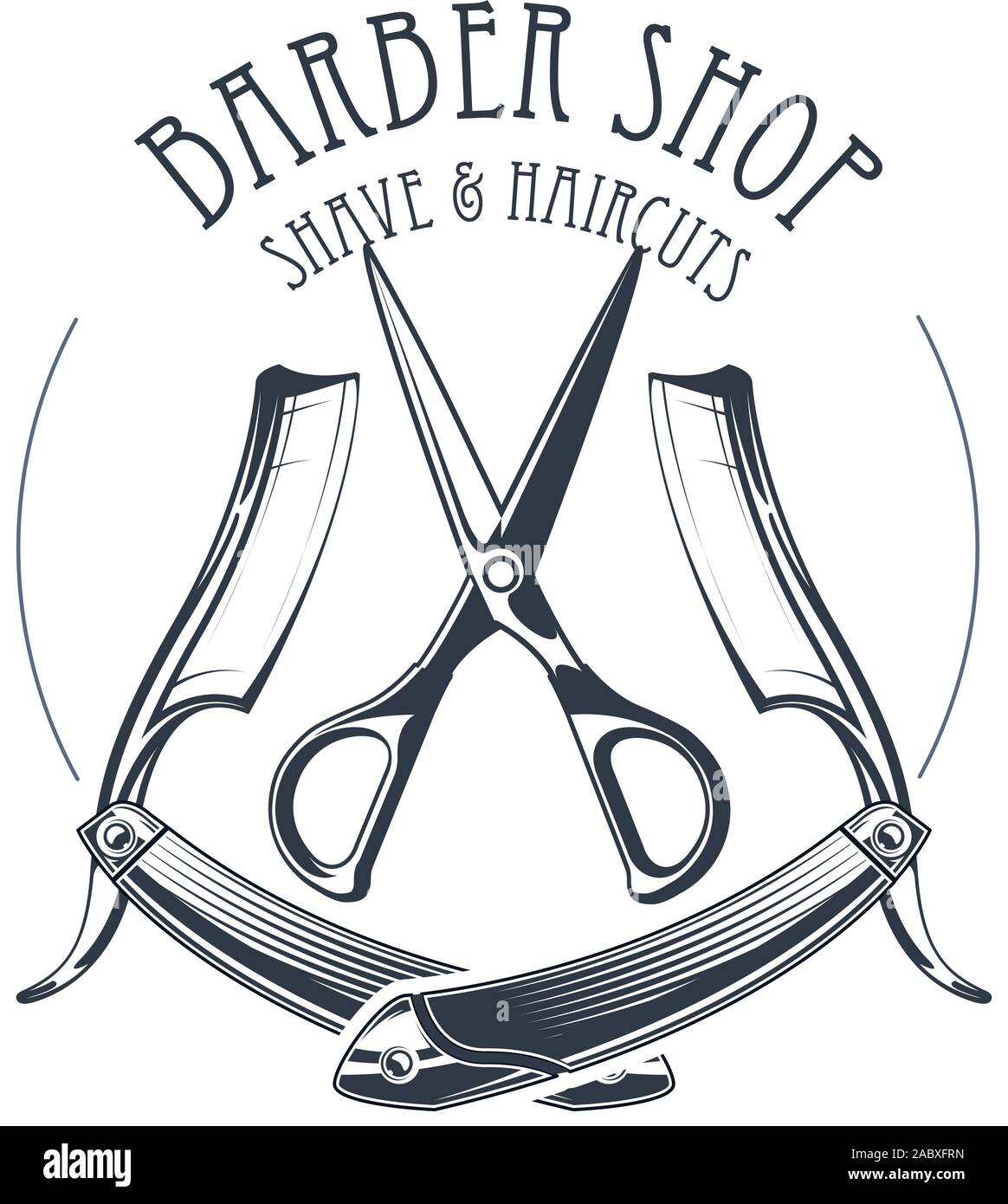 Leinwandbild Mit Vintage-Barbier-Logo – Wanddekoration Für Friseursalon, Barbier Oder Zu Hause
