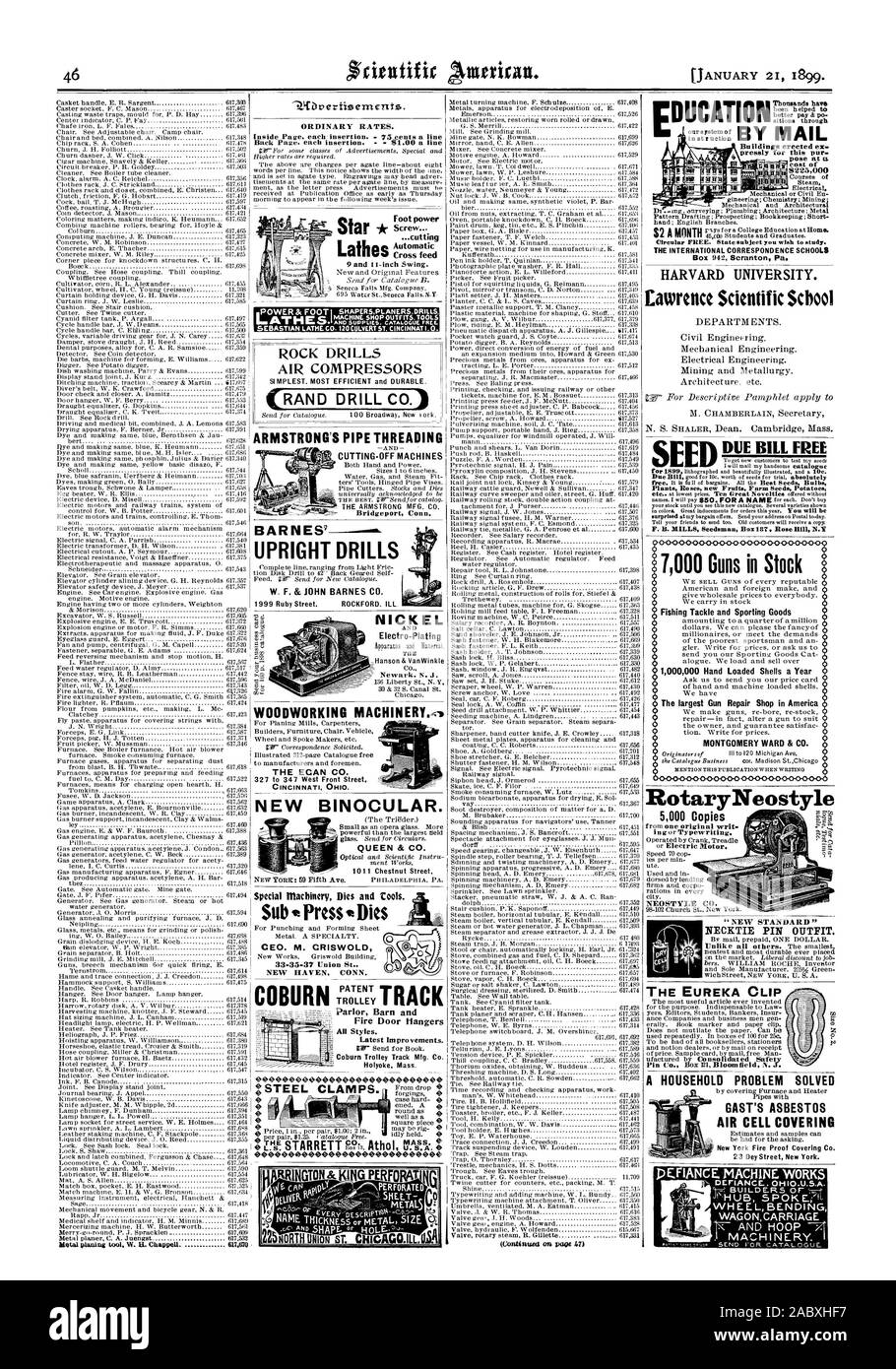 A CAUSA BILL LIBERA CRAVATTA PIN vestito. La graffa di EUREKA UNA FAMIGLIA PROBLEMA RISOLTO IL CAST DI ARIA AMIANTO cella metallica di copertura utensile di piallatura W. U. Chappell. 617.670 1lARRINGTON & KING PERFORATIt$ Indietro Pagina. ogni inserzione. $1.00 una linea piedi vite di alimentazione-. .Il taglio automatico di alimentazione trasversale 9 e pollice Swing. Torni a stella le perforatrici da roccia compressori aria trapano RAND CO. ARMSTRONG filettatura tubo MACCHINE TRONCATRICI BARNES' VERTICALE TRAPANI W. F. & JOHN BARNES CO. Nichel Electro-Plating co. Macchinari per la lavorazione del legno. L'EGAN CO. Nuovo binocolo. QUEEN & CO. 10 Chestnut Street per macchine speciali stampi e utensili. Premere Sub Foto Stock