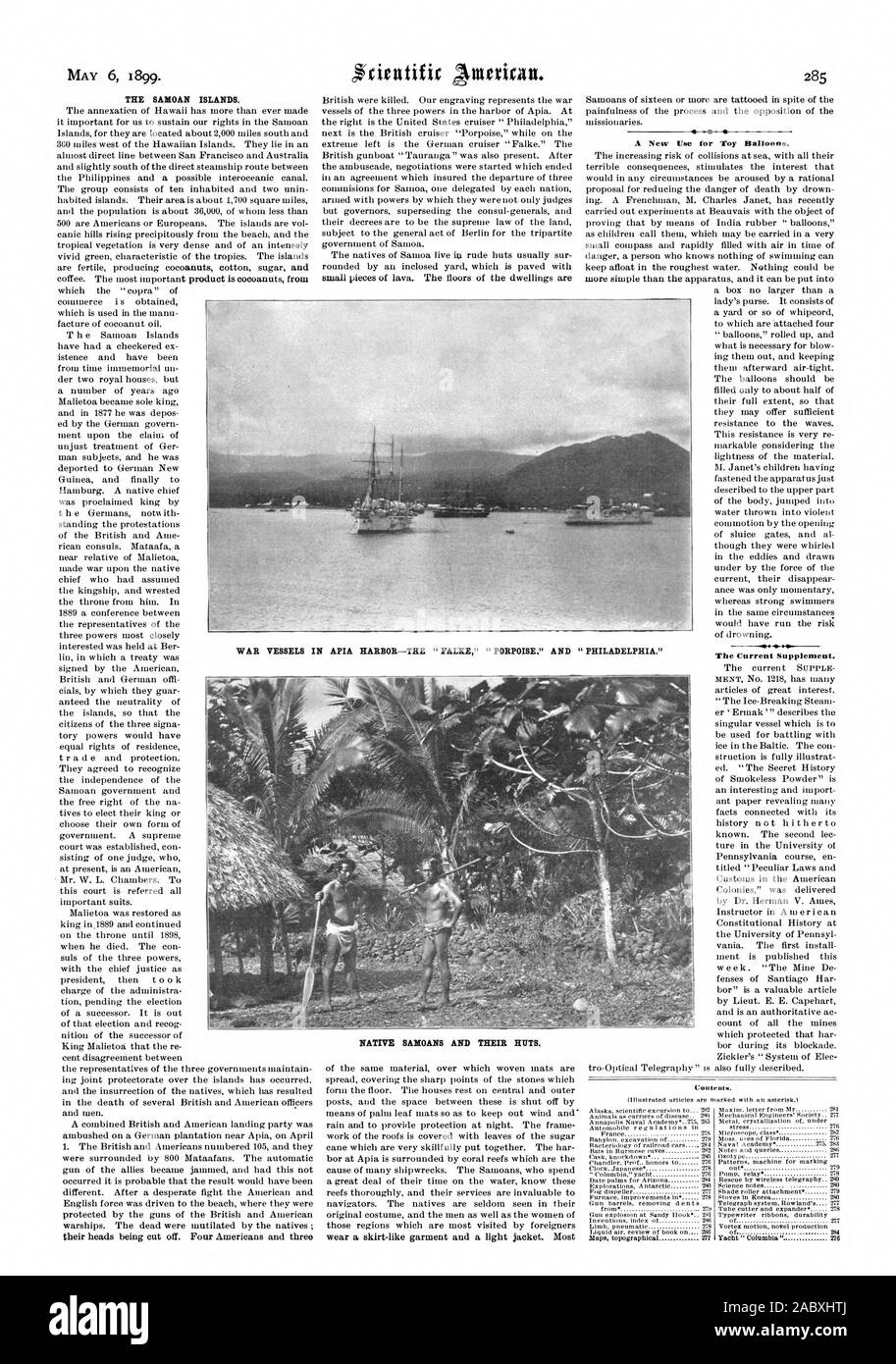 Il 6 maggio 1899. Un nuovo uso di palloncini. L'attuale supplemento., Scientific American, 1899-05-06 Foto Stock