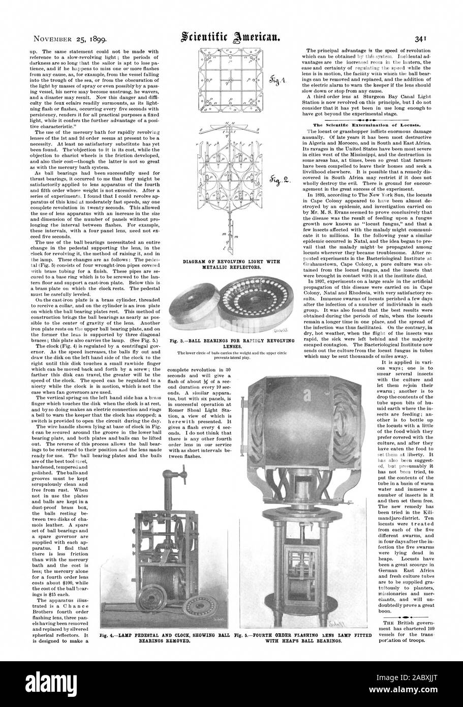 Il Comitato Scientifico sterminio di locuste., Scientific American, 1899-11-25 Foto Stock