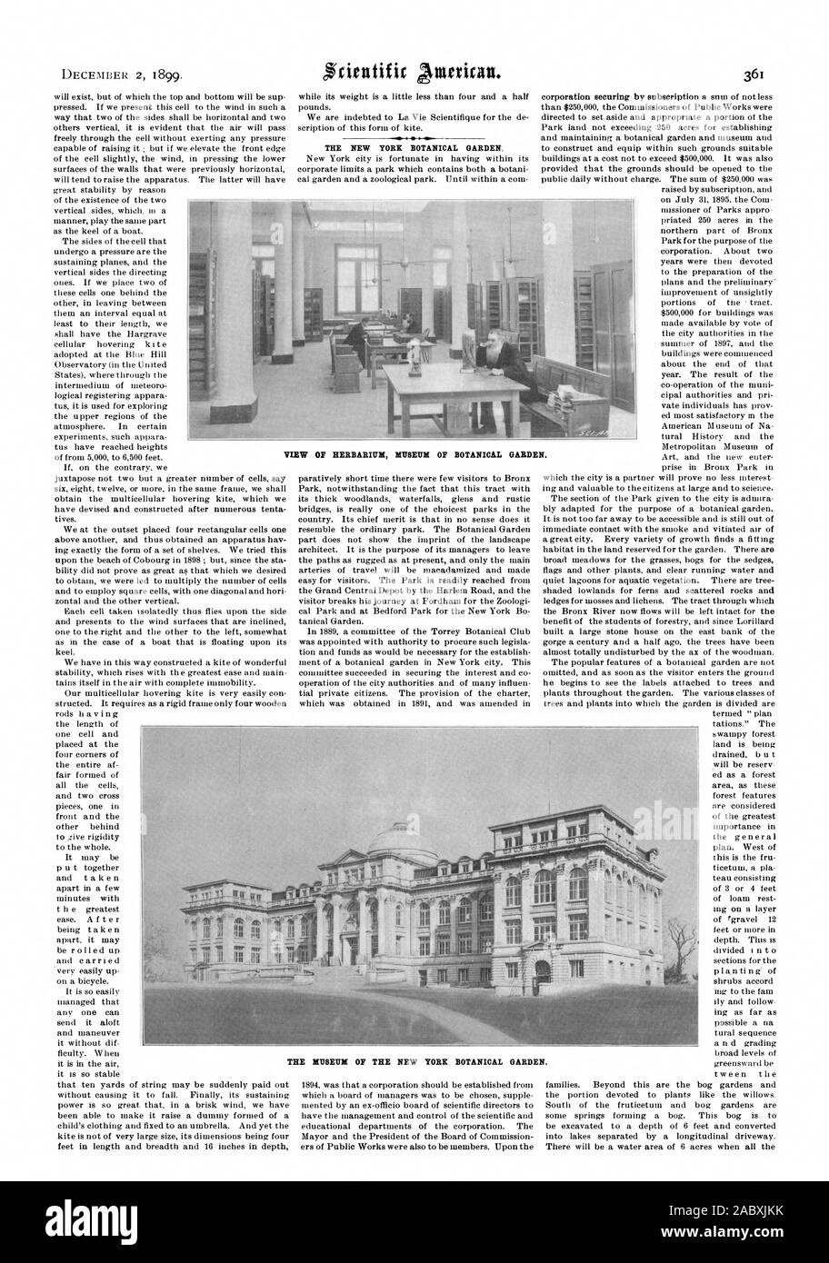 Il NEW YORK Botanical Garden. Vista del Museo erbario della Garde botanico N. k IL MUSEO DI NEW YORK GIARDINO BOTANICO., Scientific American, 1899-12-02 Foto Stock