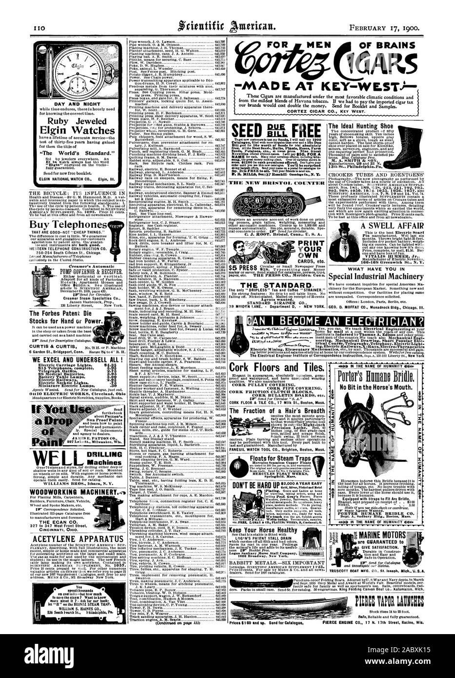 Questi sigari sono fabbricati sotto i più favorevoli condizioni climatiche e dal più mite di miscele di tabacco avana. Se abbiamo dovuto pagare il sigaro importato imposta i nostri marchi verrebbe a costare il doppio del denaro. Inviare per opuscoli e campioni. 1 ARS per il sughero di pavimenti e rivestimenti. Puleggia di sughero cork copertura COPERTURA DEL TUBO DI CORK FRIZIONE BLOCCA IL SUGHERO BACHECHE etc. Mantenere il vostro cavallo sano MINIMI PER IL RILASCIO DI BREVETTI DI SCARICO DI STALLO BABBITT METALLI.-sei importante quello che avete in apposite macchine industriali 2 3 I w x n bit nella bocca del cavallo. i i . 1 cl di I 7 Dotato di cinghie per adattarsi a qualsiasi briglia. PORTER UMANA Foto Stock