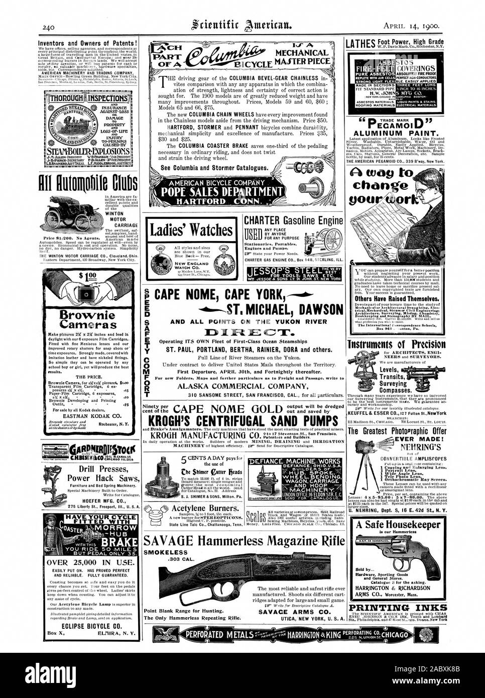 Club WINTON MOTOR CARRELLO Brownie telecamere EASTMAN KODAK CO. STFA4301.R1MLOSIONS E ASSICURAZIONE DANNI T Alc1HI PARTE DI UNA meccanica pura ASESE AMIANTO PIENA CON CELLE DI ARIA forte. Luce FLEXI ST perfetta non-conduttori. BLE facilmente applicato. Realizzato NELLE SEZIONI H. W. JOHN NEW YORK. CHICAG= PRESENZA DI MATERIALI CONTENENTI AMIANTO. Materiali di copertura. Tre piedi di lunghezza S M'F'G CO. LADELPFIIA BOSTON è 5 DI MATERIALI ELETTRICI. GARPRRDIISTO(6 presse di perforazione potenza seghe Hack 275 Liberty San Freeport Ill. U. S. A. Ladies orologi NEW ENGLAND WATCH CO. S E DI TUTTI I PUNTI sul fiume di Yukon UN D che operano la propria flotta di primo- Foto Stock