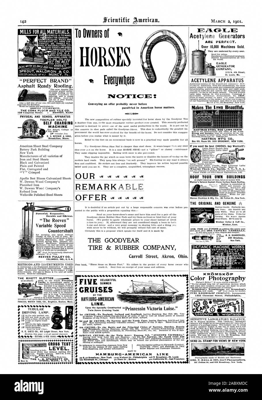 Notevole la Goodyear Tire & Rubber Company Carroll Street Akron, Ohio. A doppia vite yacht da crociera OFFERTE CRIT1SE.-dalla vite di Twin Express S.S. "AUGUSTE VICTORIA MAMBURG-AME UNA LINEA RICN deliziosa linea. "Prinzessin Victoria Luise.' ai proprietari di cavalli deplorare NT E. DIETZ CO. 60 Laight Street. New York. TEST incrociato: O 4. 0414200420000000000000000000000 generatori di acetilene sono perfette. Oltre 10000 macchine vendute. Essi sono firmati da ogni utente. Generatore di EAGLE AZIENDA apparato di acetilene DEFIANCE MACCHINA LAVORA DEFIANCE OHIO.U.S. Il mozzo. Ha parlato vVHEEL. La piegatura del carro e carrello HOOP MACCHINARI Foto Stock