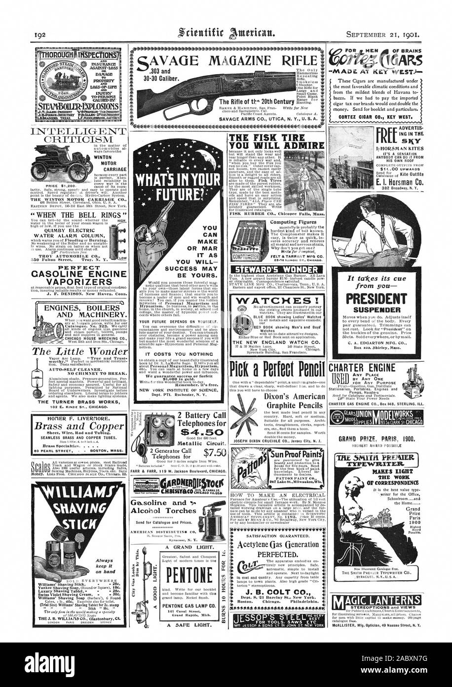 Critica intelligente WINTON carrello a motore Il motore WINTON CARRELLO CO. "Quando la campana suona' TROY AUTOMOBILE CO. Vaporizzatori .1. F. DENISON New Haven, Connecticut. AUTO-SELF CLEANER. Nessun camino PER BREAK. La TURNER OPERE IN OTTONE 2 batteria telefoni chiamata per circuito metallico. Agpontoosroa il pneumatico di pesce si potranno ammirare Computing figure EWARD'S W scegliere una matita perfetta Dixon's American Matite di grafite JOSEPH DIXON CRUCIBLE CO Jersey City N. J. Sun vernici a prova di uomini di cervelli MARS - realizzato da key west)-ma CORTEZ CIGAR CO. KEY WEST. Si tratta di una sensazione chiunque può farlo dal suo padiglione f00 verso l'alto E. I Foto Stock