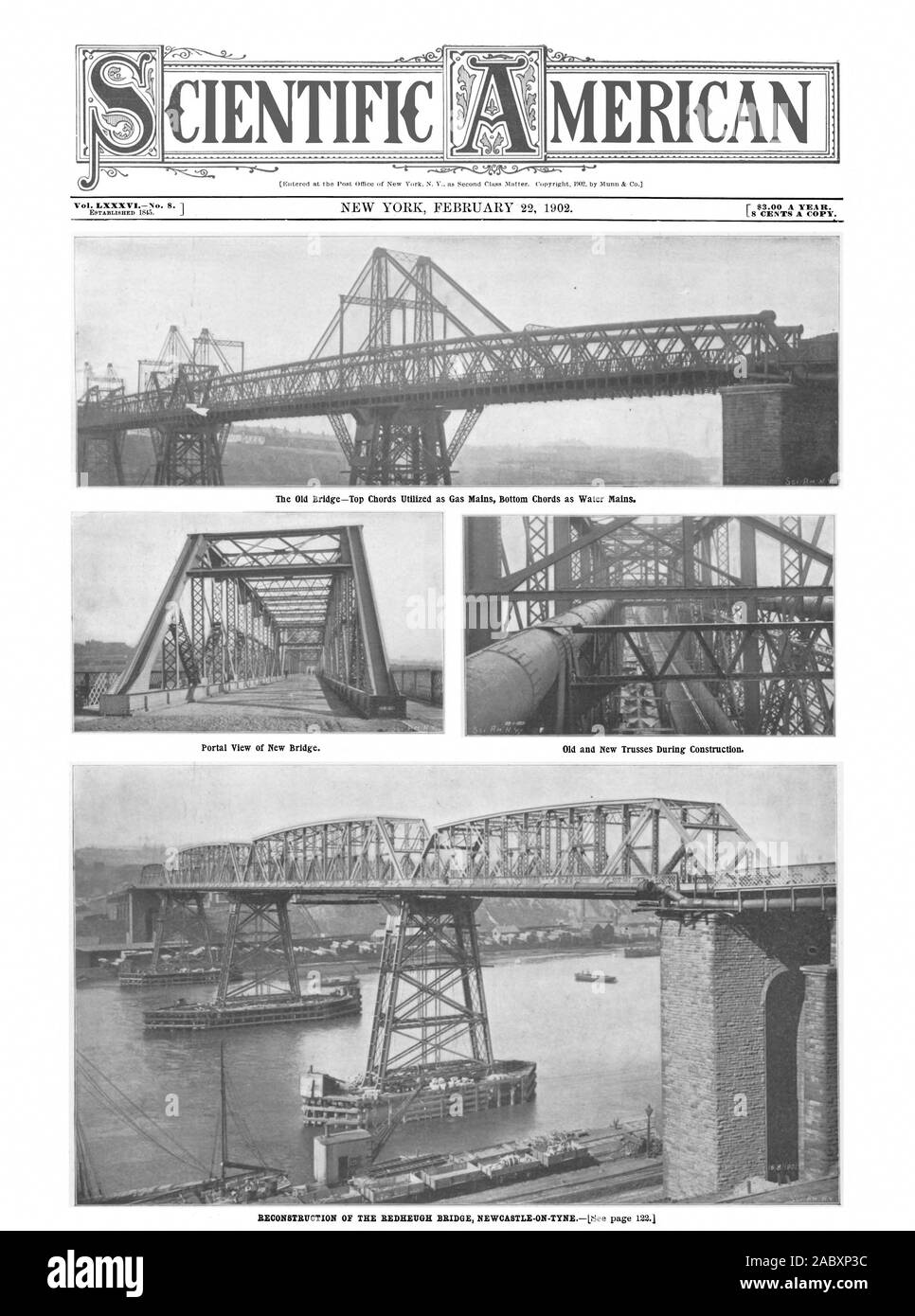 LS SCIENTIFICA CENTESIMI UNA COPIA. MERICAN, Scientific American, 1902-02-22 Foto Stock