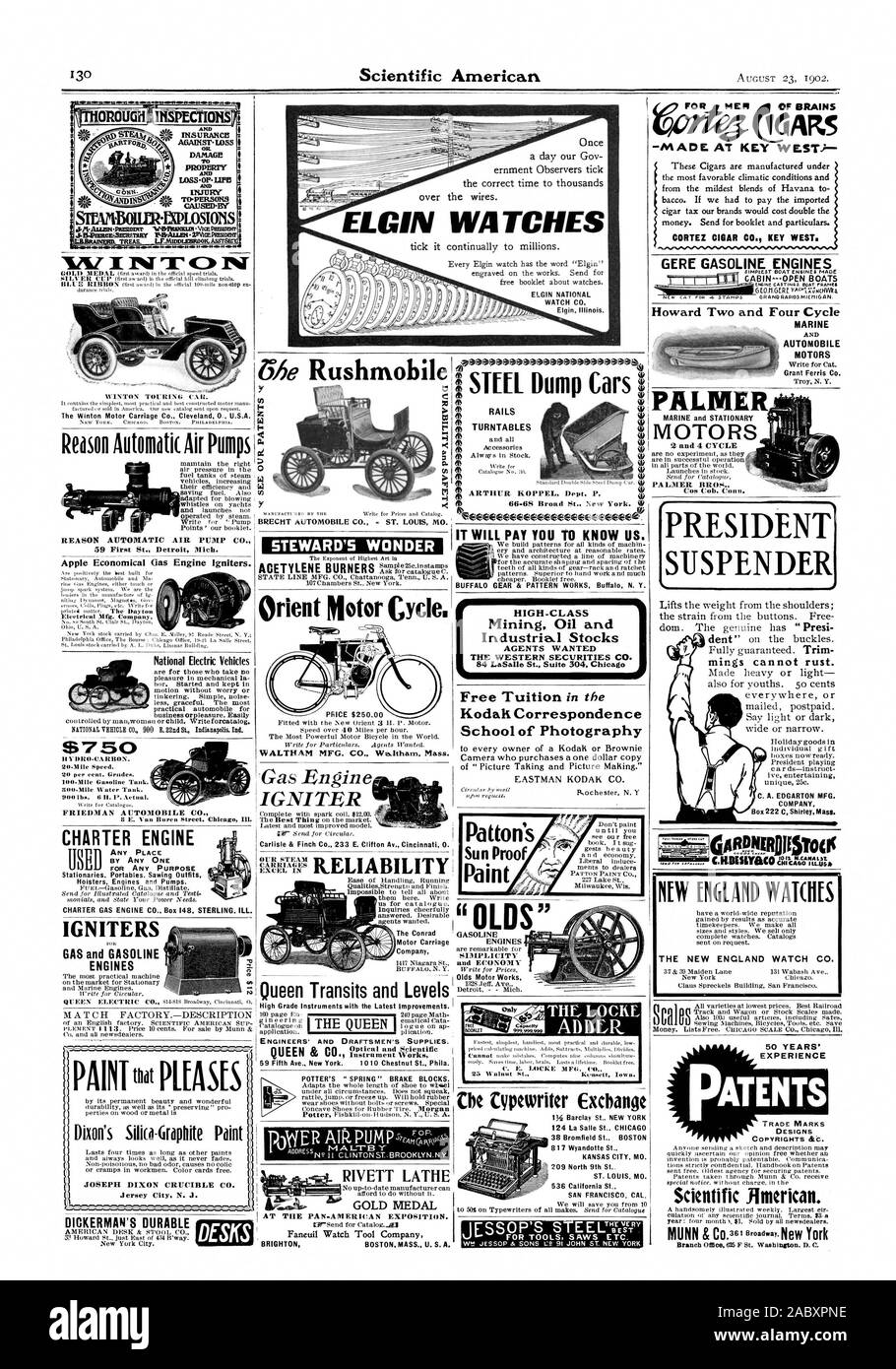 Scientific American ELGIN NATIONAL Elgin Illinois. Si pagherà a conoscerci. Ingranaggio di BUFFALO & modello funziona Buffal N. Y. industriale agenti stock voleva il WESTERN SECURITIES CO. Kodak corrispondenza Scuola di fotografia Patton al sole della vernice a prova di "motori a benzina di semplicità e di economia - Olds motore lavora Delt3r2WAeffoh. Regina transiti e livelli' sommatore. I% Barclay St NEW YORK 38 Bromfield San BOSTON 8 17 Wyandotte St KANSAS CITY MO. == 209 Nord 9 San ST. LOUIS MO. 536 California St SAN FRANCISCO. CAL. STEAliii0TVLOSIONS HO INT 'I' 4Z) NT I Winton Carrello Motore Co. Cleveland O. U.S.A. 59 Foto Stock