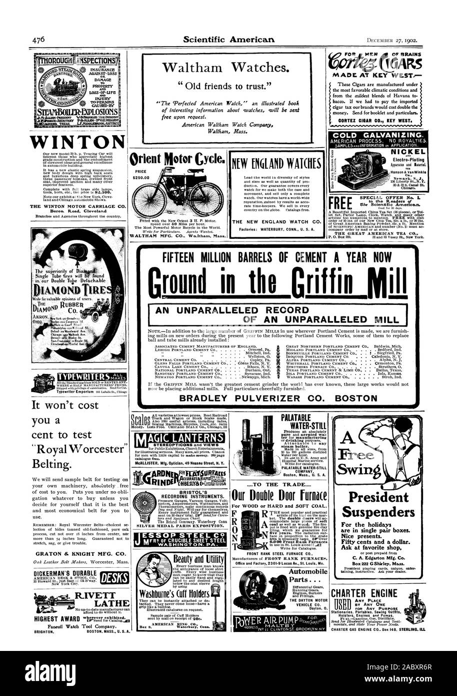 Waltham orologi. I vecchi amici di fiducia.' Waltham messa. Prezzo $250,00 LA NUOVA ENCLAND WATCH CO. Realizzato da key west questi sigari sono fabbricati sotto i più favorevoli condizioni climatiche e dal più mite di miscele di Avana a bacco. se abbiamo dovuto pagare il sigaro importato imposta i nostri marchi verrebbe a costare il doppio del denaro. Inviare per opuscoli e indicazioni. CORTEZ CIGAR CO. KEY WEST. La zincatura a freddo. Nichel e Electro-Plating co. Chicago. Libera OFFERTA SPECIALE n. I. bene per trenta giorni. Il Great American TEA CO. GARS - I 1 . . I I 1 I r e misunarices DAGE To-Prms proprietà01.1S CAUSATO DA VICE ST- PERDITA O T Foto Stock