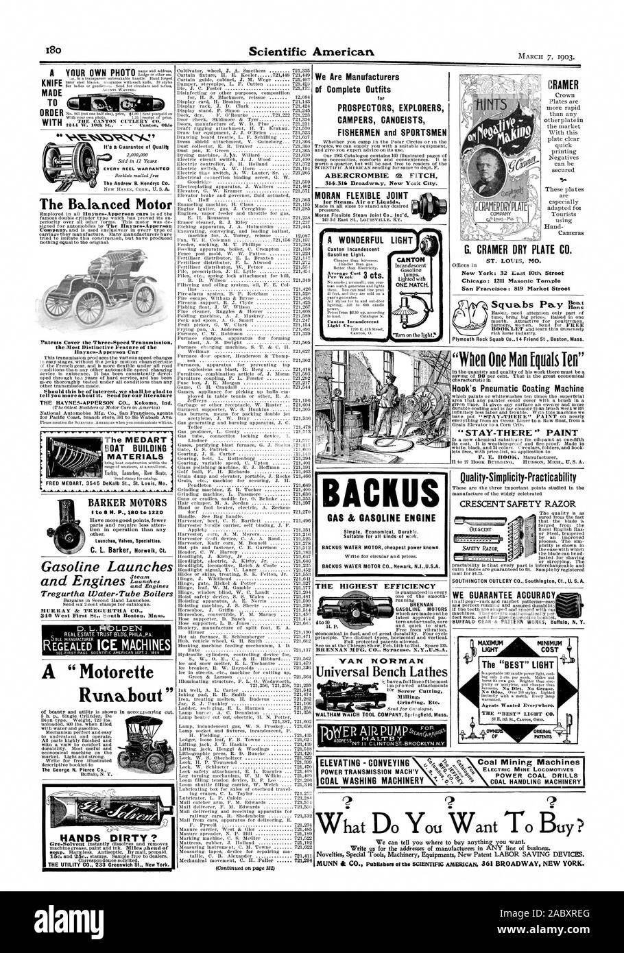 Lancia i motori e Tregurtha Water-Tube caldaie MURRAY TREGURTHA & CO. D L HOLDEN macchine del ghiaccio esecuzione bout" mani sporche? Siamo produttori di abbigliamento completo per i cercatori esploratori camper canoisti e pescatori sportivi 314-316 Broadway New York City. MORAN giunto flessibile krivlefost 3 cts. Il cantone di benzina ONE MAICtL CRAMER telecamere G. CRAMER DRY PLATE CO. San Francisco: 819 Market Street miniera elettrici Locomotori potenza trapani carbone Carbone macchinari di movimentazione che cosa si desidera acquistare ? Siamo in grado di dirvi dove acquistare tutto ciò che si desidera. Scriveteci per gli indirizzi dei produttori in qualsiasi linea di Foto Stock