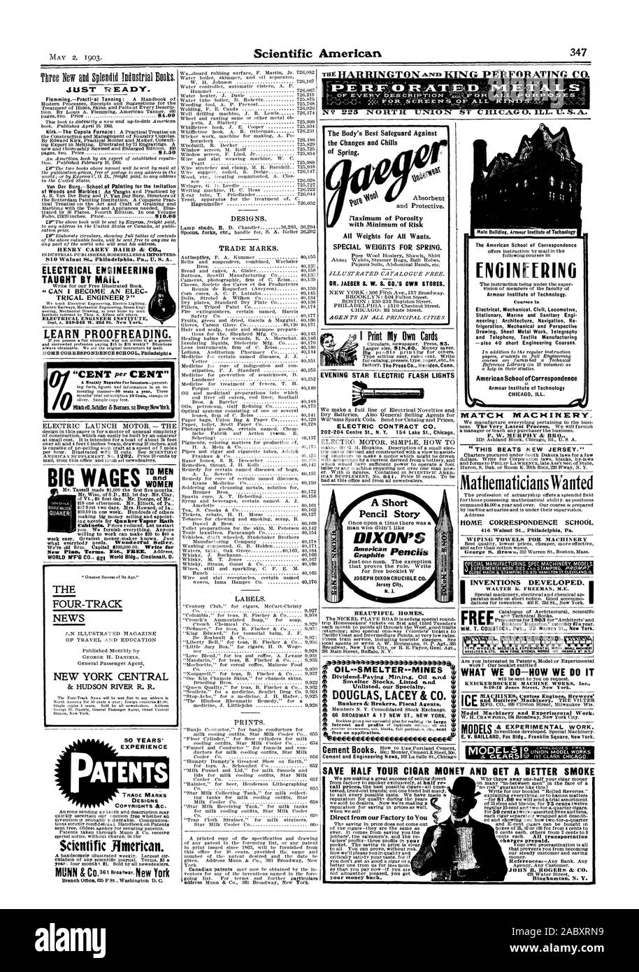 Il ARRING °NAND di perforazione RE CO. Appena pronto. HENRY CAREY BAIRD & CO. 810 Noce Sc Philadelphia Pa. U. S. A. disegni. Marchi commerciali. Stampe. 16 smelter stock elencati ts.nd banchieri & Broker Agenti fiscali 1 una libera su applleation. La scuola americana di corrispondenza ENGINEERING Armour Institute of Technology. Corsi in CHICAG ILL. MATCH di macchinari. F. W. MURPHY & BRO. "Questo batte NEW JERSEY.' matematici voleva HOME scuola per corrispondenza 416 Noce San Philadelphia Pa. La NEWS NEW YORK CENTRAL & Hudson River R. imparare la correzione di bozze. Lancio elettrico motore. - Le donne e grande il salario Foto Stock