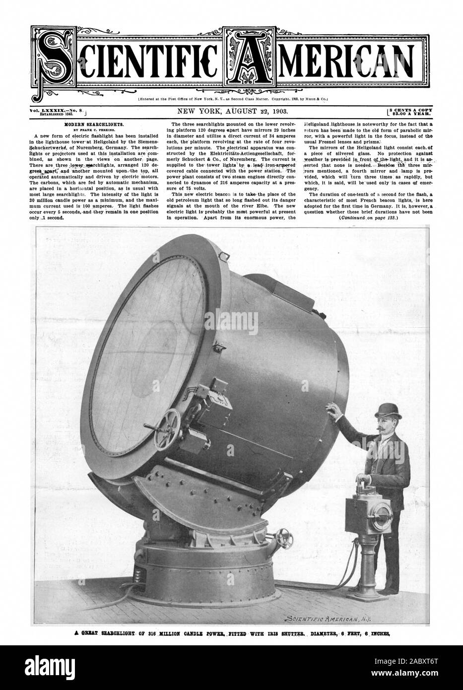 Ho 8 centesimi UNA COPIA MERICAN SCIENTIFICA, Scientific American, 1903-08-22 Foto Stock
