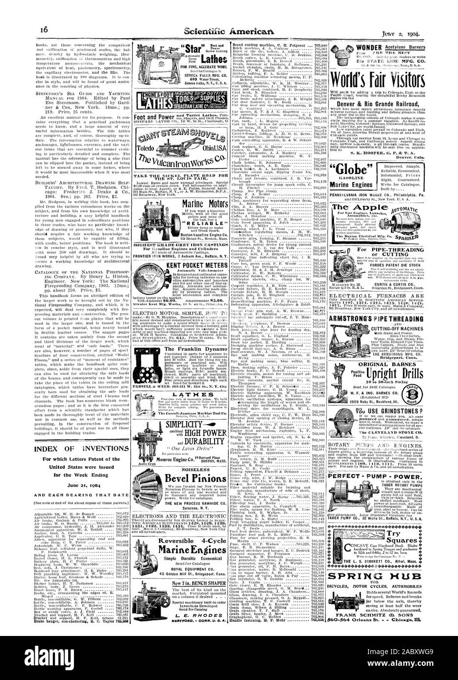 Indice delle invenzioni appendiabiti del freno non-vibrazioni B. C. Taylor 762900 KENT POCKET metri il Franklin Dynam maniglia M di fissaggio . E. Mohr Ird'sticlathes per un intervento accurato SENECA FALLS MFG. CO. ATHESTOOLP-sit.SEUFFEFLIES Toled OhiU.SA SEMPLICITÀ BOSTON MASS. La silenziosità di pignoni conici IL NUOVO PROCESSO RAWHIDE CO. Siracusa N. Y. 'RE LIAB LE' Boston Gasoline Engine Co. 4 reversibile del ciclo di motori marini ROYAL EQUIPMENT CO. 45 Golden Hill San Bridgeport. Conn.. La molla HUM fiera mondiale del globo visitatori motori marini C Philadelphia PA. MI PENNSYLVANIA Iron Works Apple. ; I r i. Il brevetto FORBES die magazzino Foto Stock
