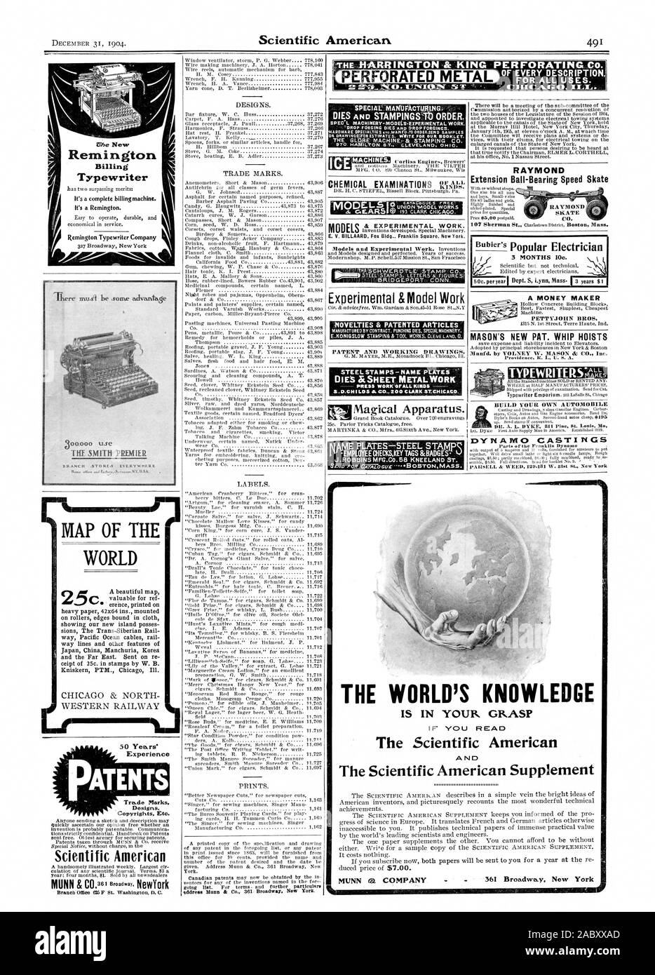 Srldress Mann & Co. 361 Broadway Ness" York. Remington macchina da scrivere di fatturazione MAPPA DEL MONDO Brevetti Marchi Scientific American per.TUTTI GLI USI. Stampi e STAMPINGSIO ORDINE. SPEC T'l macchinari-modelli-lavoro sperimentale. H RI SPECIALTIES MIAN IES rre.FID. O D DER.SEN campioni o disegnare INOSFOR stime. VNITE PER IL NOSTRO OPUSCOLO. Macchina THEGLOBE .- stampaggio & CO. Tipi. & Lavoro sperimentale. & Sperimentale modello di lavoro Novità & ARTICOLI BREVETTATO BREVETTO E DISEGNI DI LAVORO. Francobolli di acciaio e piastre di nome PREMERE IL LAVORO DI TUTTI I TIPI DI GETTI DINAMO parti di tim Franklin Dynam IL MONDO DELLA CONOSCENZA È NELLA VOSTRA Foto Stock