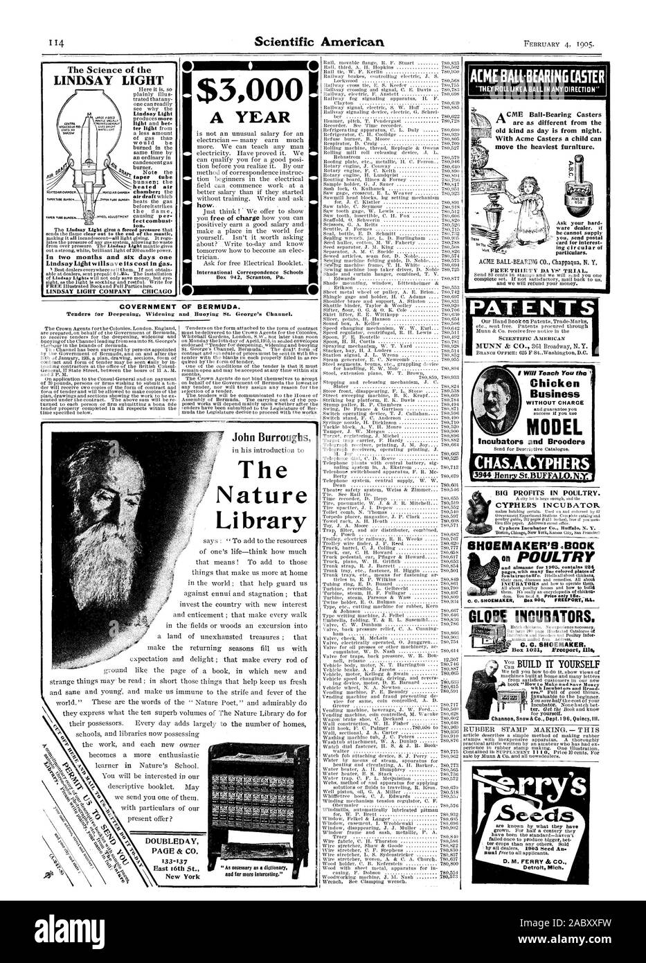 II $3000 come. ACME BALLBEARING(ASTER " ESSI ROLL COME UNA SFERA IN QUALSIASI DIREZIONE' sono come diversa dalla Acme con ruote per un bambino è in grado di spostare i mobili più pesante. Chiedete al vostro hard ware concessionario. se egli non è in grado di fornire a lei Invia cartolina postale per interesse ing circolare delle indicazioni. PA1affitti Vi insegnerò il business senza carica modello incubatori e chiocce CHAS.A.CYPHERS governo delle Bermuda. Offerte per approfondire e allargare il galleggiamento di San Giorgio e canale. John Burroughs la natura libreria pagina DOUBLEDAY & CO. East 16th St. grandi profitti nel pollame. Incubatore CYPHERS V %-azarry semi di Detroit Foto Stock