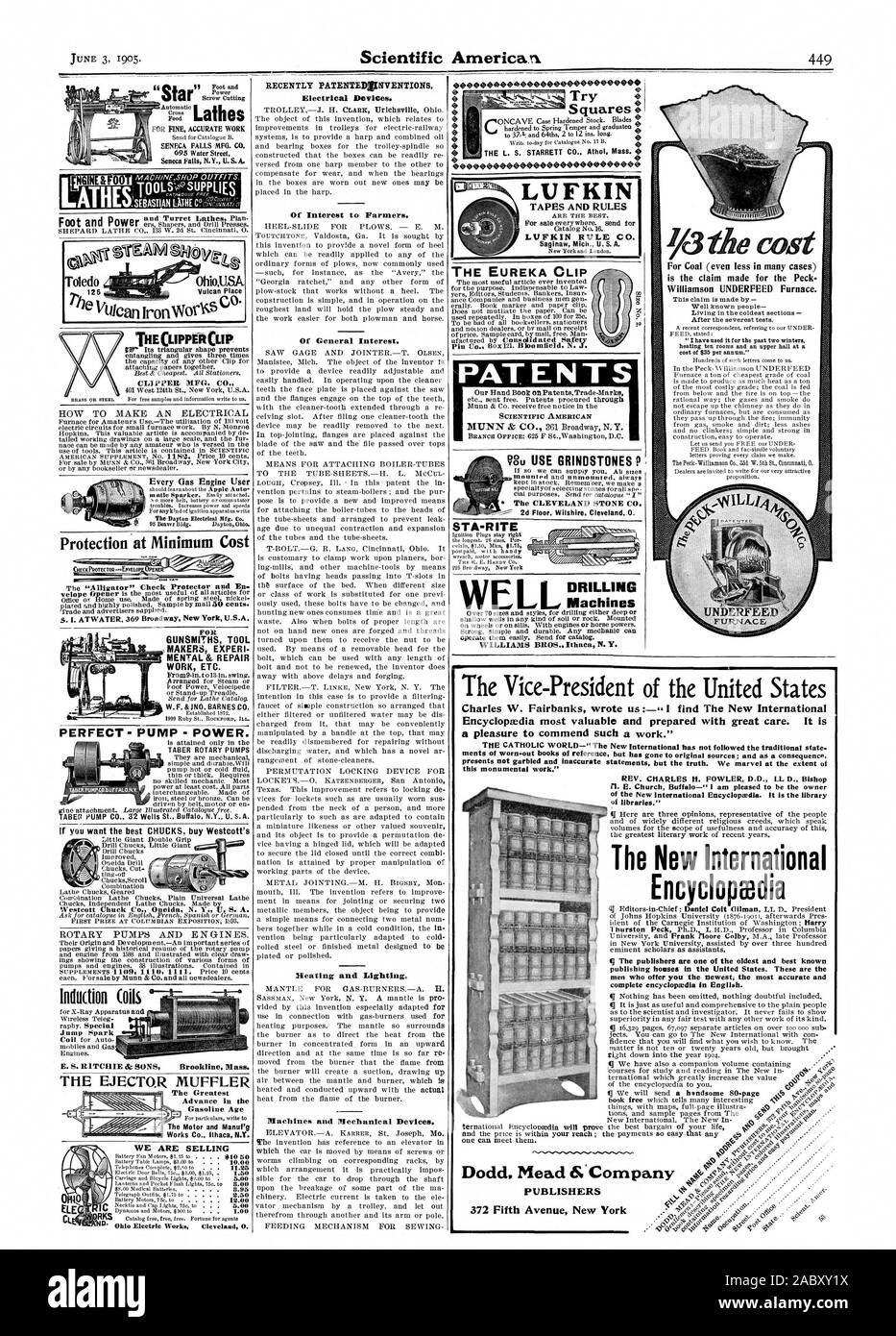 Di interesse per gli agricoltori. Di interesse generale. Riscaldamento e illuminazione. Macchine Dispositivi andMechanical. CV&GT; 125 Vulcan luogo THECLIPPERCLIP COME FARE UN QUADRO ELETTRICO di ogni motore a gas di protezione utente ad un costo minimo per armaioli TOOL MAKER DI MENTAL & RIPARAZIONE ETC. Se si desidera thebest mandrini comprare Westcott's Westeott Chuck Co. Oneida N. Y. U. S. A. D' Ohio Electric Works Cleveland 0. Il Vicepresidente degli Stati Uniti Charles W. Fairbanks ci ha scritto che trovo la nuova International Encyclopzedia più validi e preparati con grande cura. È IL MONDO CATTOLICO-. La nuova International Foto Stock