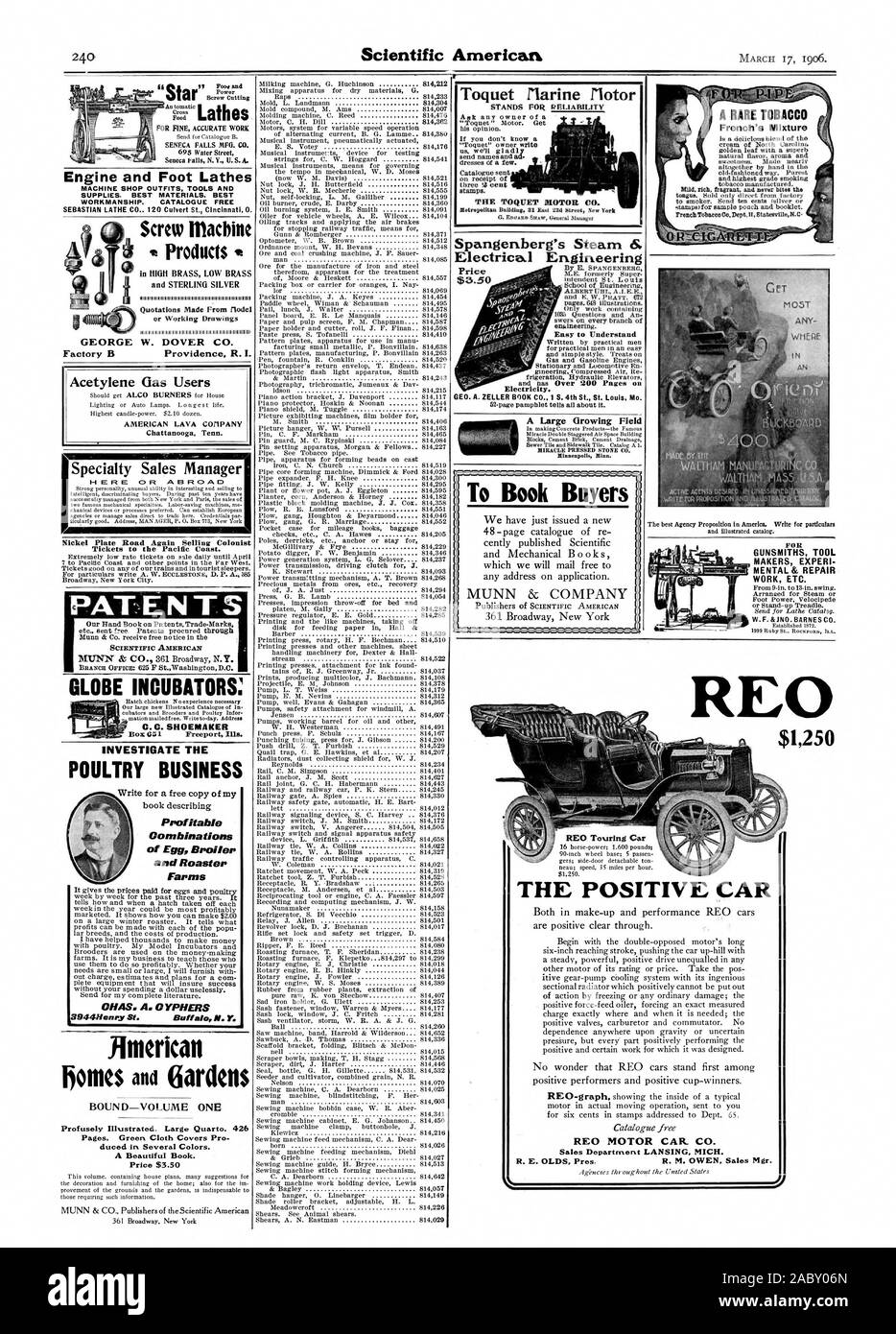 Scientific American '1r Spa.ngenberg il vapore & ElectricalEngineering Scuola di Busineerrna ALBERT auto un enaineering. Facile da capire scritto da pratiche di uomini di elettricità. GEO. A. ZELLER BOOK CO. Ho S. 4a St. Louis Mo. un grande campo crescente Mocks Mattoni Cemento Cemento miracolo di drenaggio. Premuto STONE CO. Minneapolis Nina. Per prenotare gli acquirenti degli editori di Scientific American brevetti americano scientifico GLOBE incubatori: G. C. CALZOLAIO INDAGARE IL POLLAME BUSINESS prenota descrivendo di uovo e Broiler tostatore fattorie CHAS. A. CYPHERS American legato-VOLUME ONE un bel libro. Prezzo $3.50 motore Foto Stock