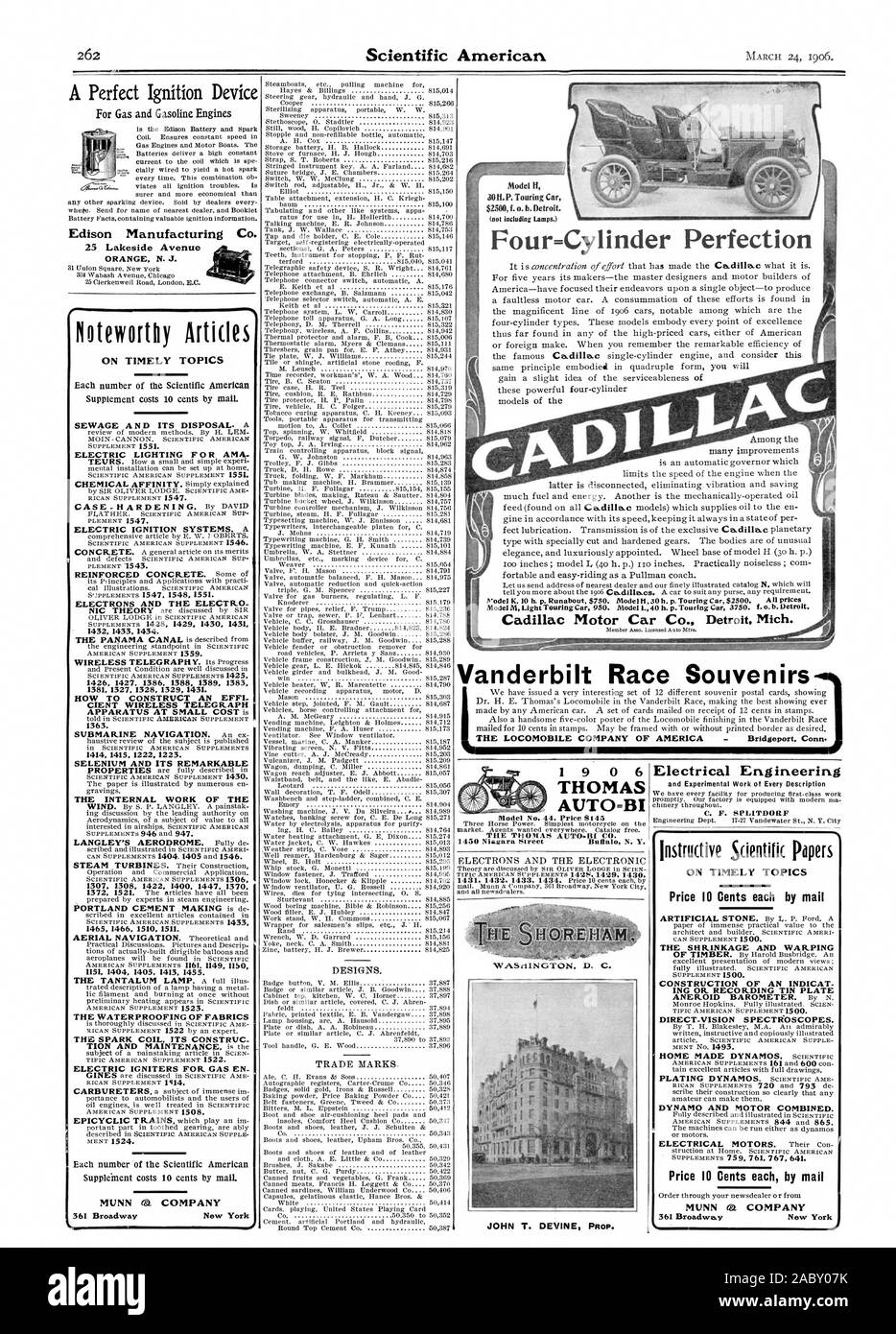 Disegni e modelli. Marchi AUTO=BI L'THONIAS AUTO-El CO. 1450 Niagara street Buffal N. Y. su temi tempestivi supplemento costa 10 centesimi da mail. Illuminazione elettrica F 0 R AMA elettrico sistemi di accensione. A elettroni e l'elettro 1432 1433 1434. 1426 1427. 1386. 1388 1389 1383 1381 1327 1328 1329 1431. Come costruire un efficiente telegrafo senza fili 1363. 1414 1415 1222 1223. Il selenio e la sua notevole il lavoro interno del 1307 1308 1422 1400 1447 1370 1465 1466 1510 15. 51 1404 1405. 1413 1455. Impermeabilizzazione di tessuti la bobina a scintilla il suo COSTRUT ACCENDITORI ELETTRICI PER GAS EN ogni numero di Foto Stock