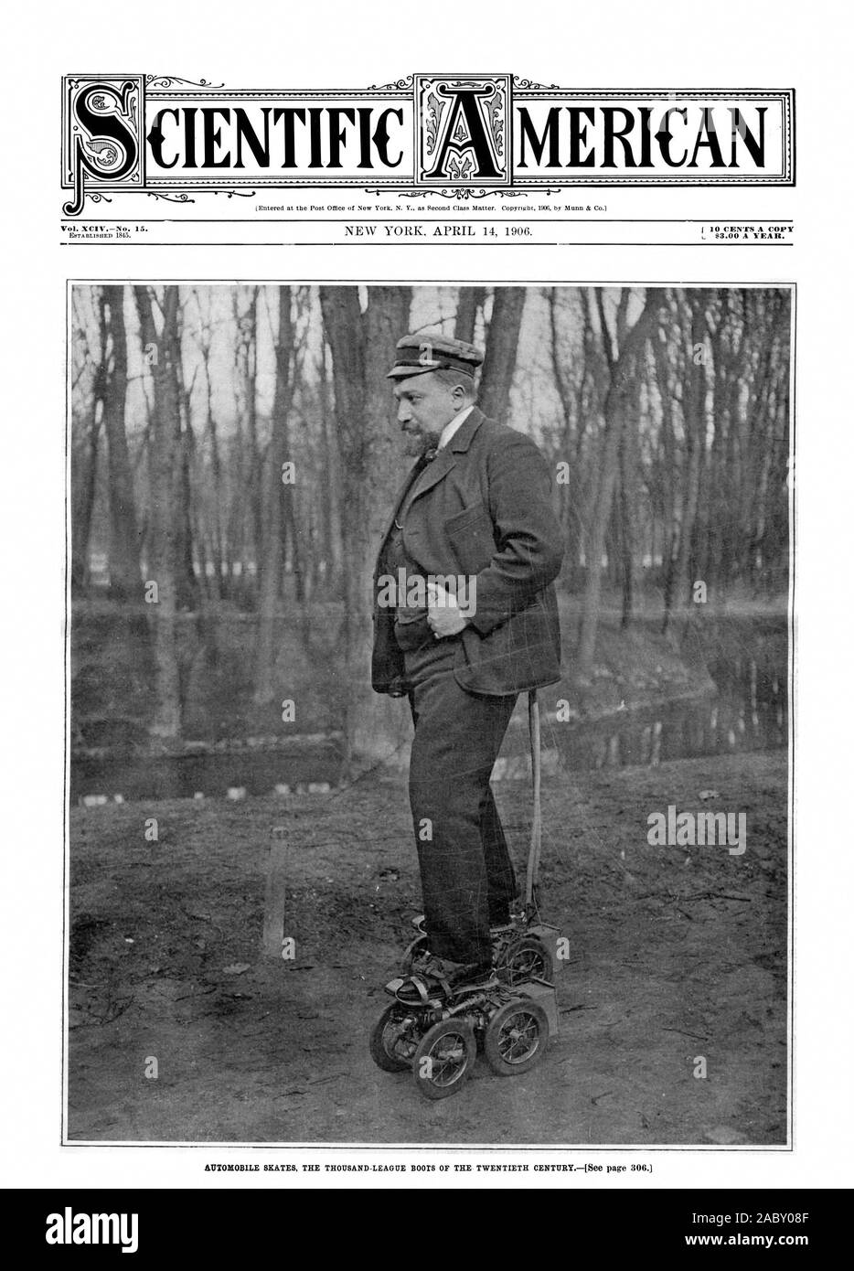 F 10 CENTESIMI UNA COPIA 53.00 l'anno. MERICAN SCIENTIFICA, Scientific American, 1906-04-14 Foto Stock