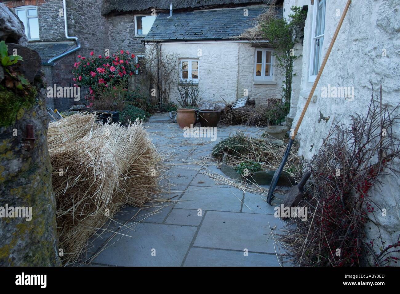 Lattoneria casa in South Devon Foto Stock