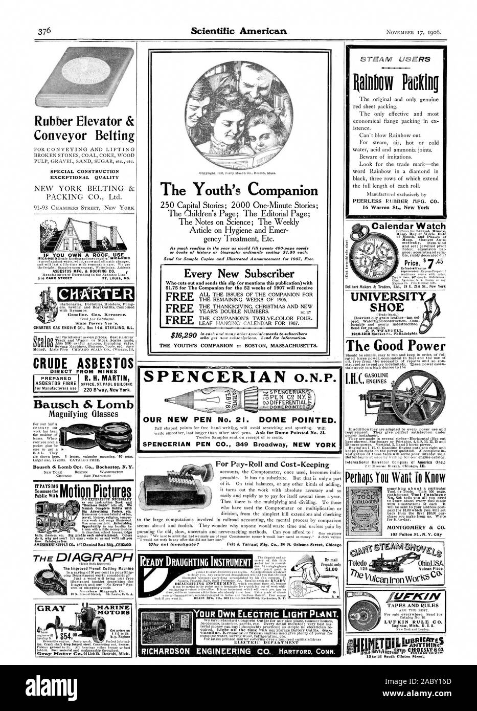 376 Per Pay-Roll e Cost-Keeping pronto strumento redazionale proprio li elettrico impianto GMT. La Gioventù's Companion ogni nuovo abbonato che taglia fuori e invia questo slittamento (o cita questa pubblicazione) con FREE FREE FREE $1629 la nostra nuova penna n. 21. Cupola appuntita. Ascensore in gomma e Nastri Trasportatori speciali di costruzione di qualità eccezionale se si dispone di un tetto a utilizzare carta di amianto grezzo gli utenti di STEAM Arcobaleno Calendario di imballaggio guarda prezzo $7.45 forse Volete sapere di Montgomery est CO. EIMET0ILIMMITAs S Bausch Lomb Lenti di ingrandimento direttamente da miniere R. H. MARTIN Toamu motori la buona potenza Foto Stock