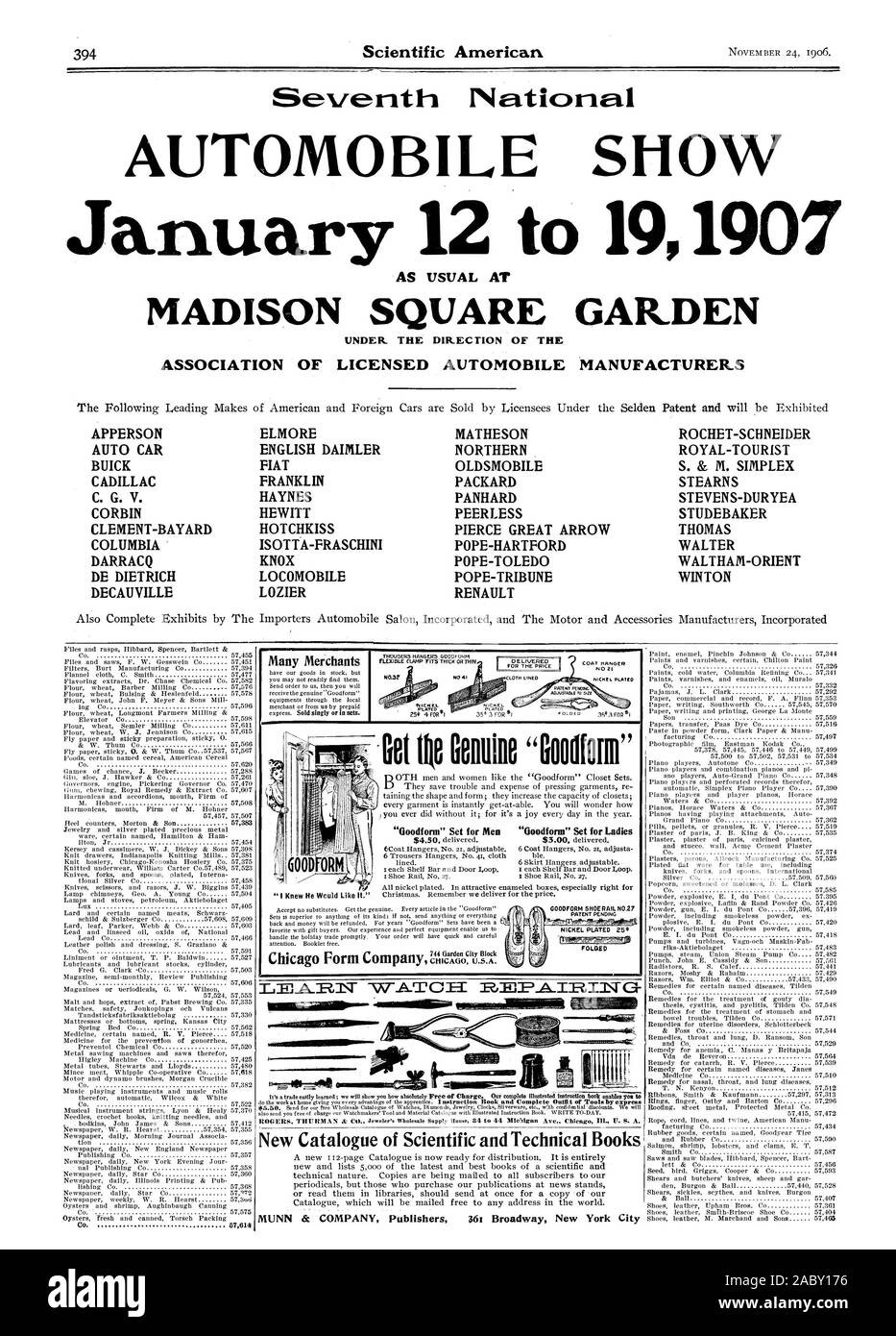 AUTOMOBILE Visualizza gennaio 12 a 191907 MADISON SQUARE GARDEN SOTTO LA DIREZIONE DELL'ASSOCIAZIONE DI LICENZA DI costruttori automobilistici APPERSON ELMORE MATHESON ROCHET-SCHNEIDER AUTO AUTO INGLESE DAIMLER NORTHERN ROYAL-TURISTICI FIAT BUICK OLDSMOBILE S. & M. SIMPLEX CADILLAC FRANKLIN PACKARD STEARNS C. G. V. HAYNES PANHARD STEVENS-DURYEA CORBIN HEWITT INEGUAGLIABILE STUDEBAKER CLEMENT-BAYARD HOTCHKISS PIERCE grande freccia THOMAS COLUMBIA-ISOTTA FRASCHINI PAPA-HARTFORD WALTER DARRACQ KNOX PAPA-TOLED WALTHAM-ORIENT DE DIETRICH LOCOMOBILE PAPA-TRIBUNE WIN TON LOZIER DECAUVILLE RENAULT Co. 57614 molti Foto Stock