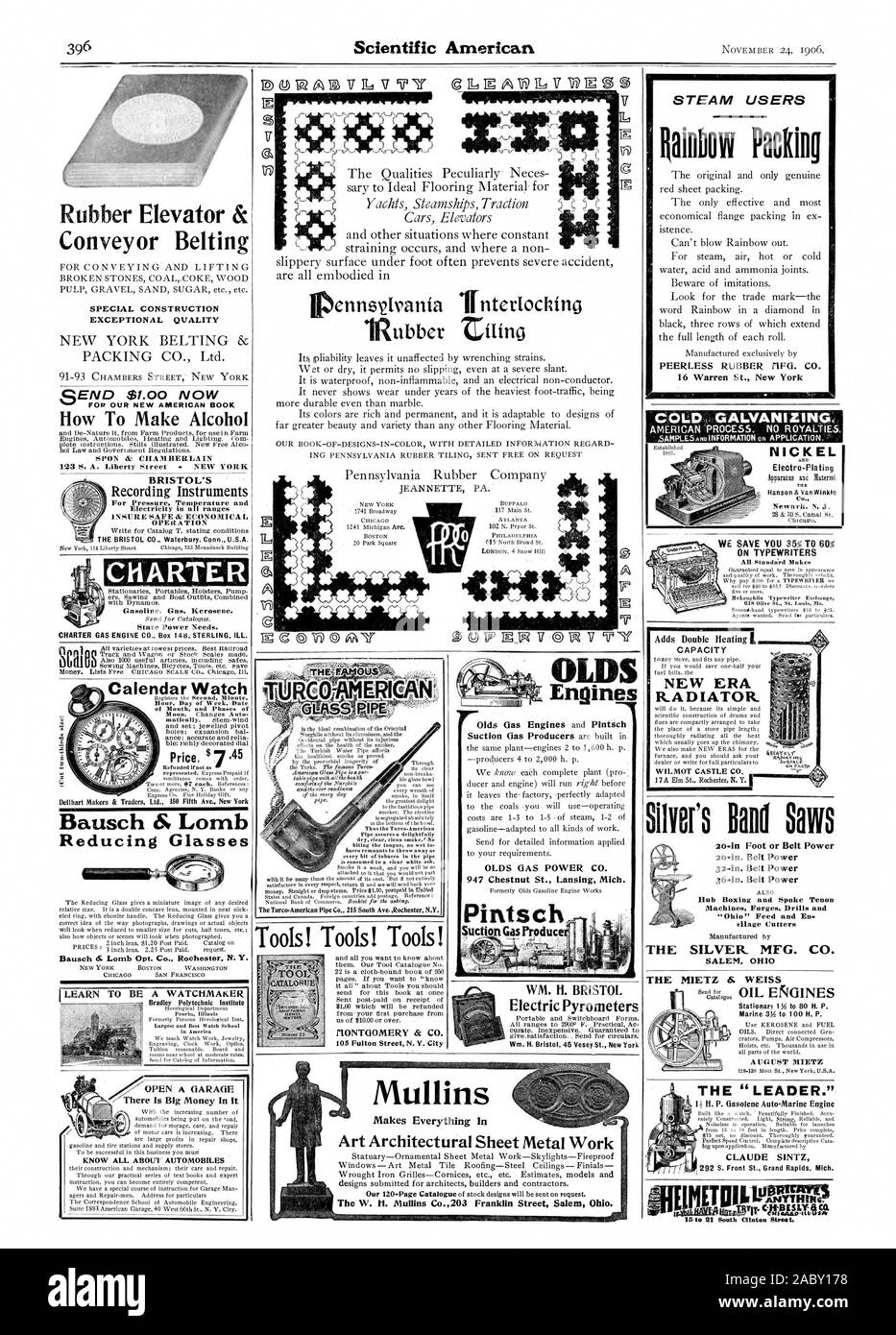Ascensore in gomma e Nastri Trasportatori speciali di costruzione eccezionale qualità inviare $1,00 ora per il nostro nuovo libro americano come fare alcol SPON & CHAMBERLAIN 123 S. A. Liberty Street . NEW YORK BRISTOL è la registrazione di strumenti per la pressione e la temperatura di elettricità in tutti i campi . Assicurare SAFE & FUNZIONAMENTO ECONOMICO DEL BRISTOL CO. Waterbury. Conn.. U.S.A. Carta benzina. Cherosene di gas. Il potere statale ha bisogno. Orologio Calendario Prezzo $7.45 Bausch Lomb S riducendo gli occhiali Bausch 4S. Lomb Opt. Co. Rochester N. Y. APRIRE UN GARAOE CONOSCERE TUTTE LE AUTOMOBILI 1riling gomma un freddo$ uiszmv OLDS POTENZA GAS CO. 947 Foto Stock